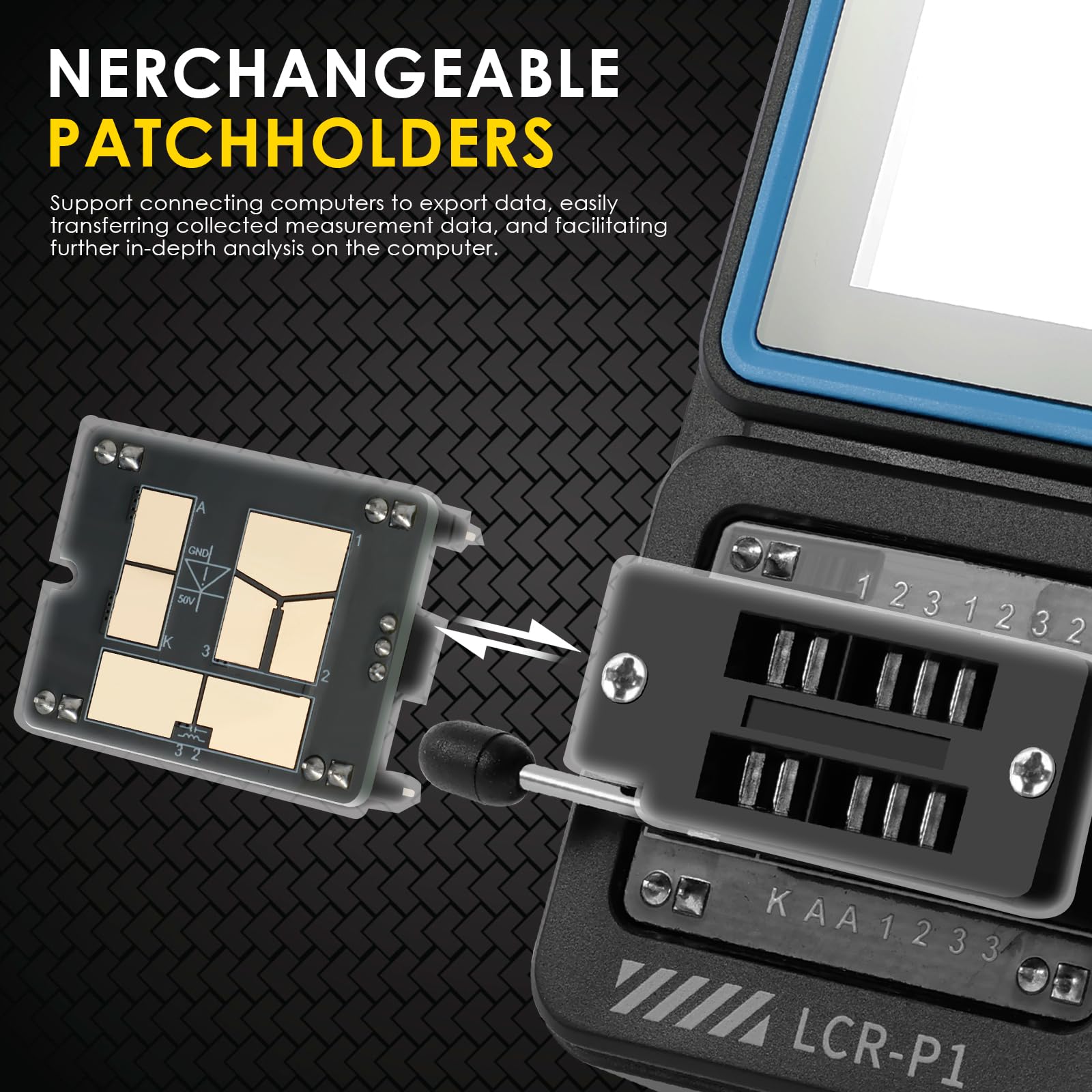 LCR-P1 Transistor Tester Ultra Genau 1,44" Farbbildschirm USB Typ-C Messbaren Bereich von 0,01–32 V Transistor Multifunktionstester 1 Klick Identifizieren LCR Messgerät ESR Unterstützt NRC