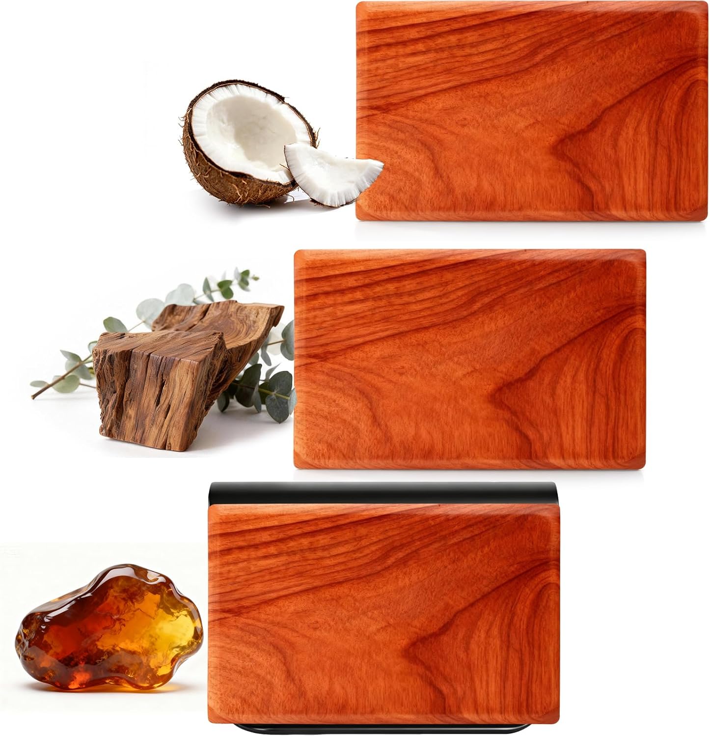 Car Air Freshener - Wood Air Freshener-Teak Amber Cabana Variety Scent Refill - Long Lasting Natural Car Fresheners - Clip Included