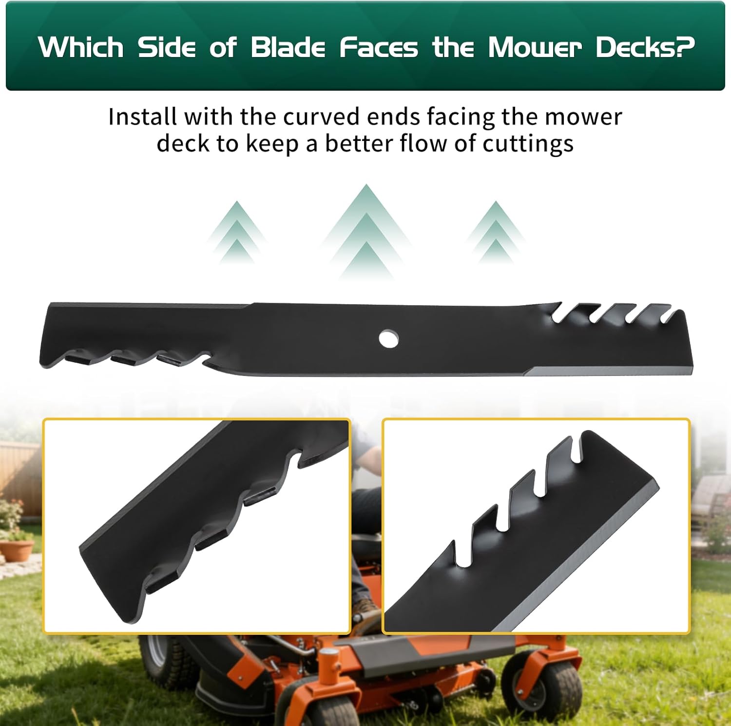 Belleone 5101755 Replacement Lawn Mower Blades for 61" Deck, Fit Fe-rris S-Cag, Replace 5020842 1520842 48111 481708 481712 5101755S 20842S 91-626, 6 Pack