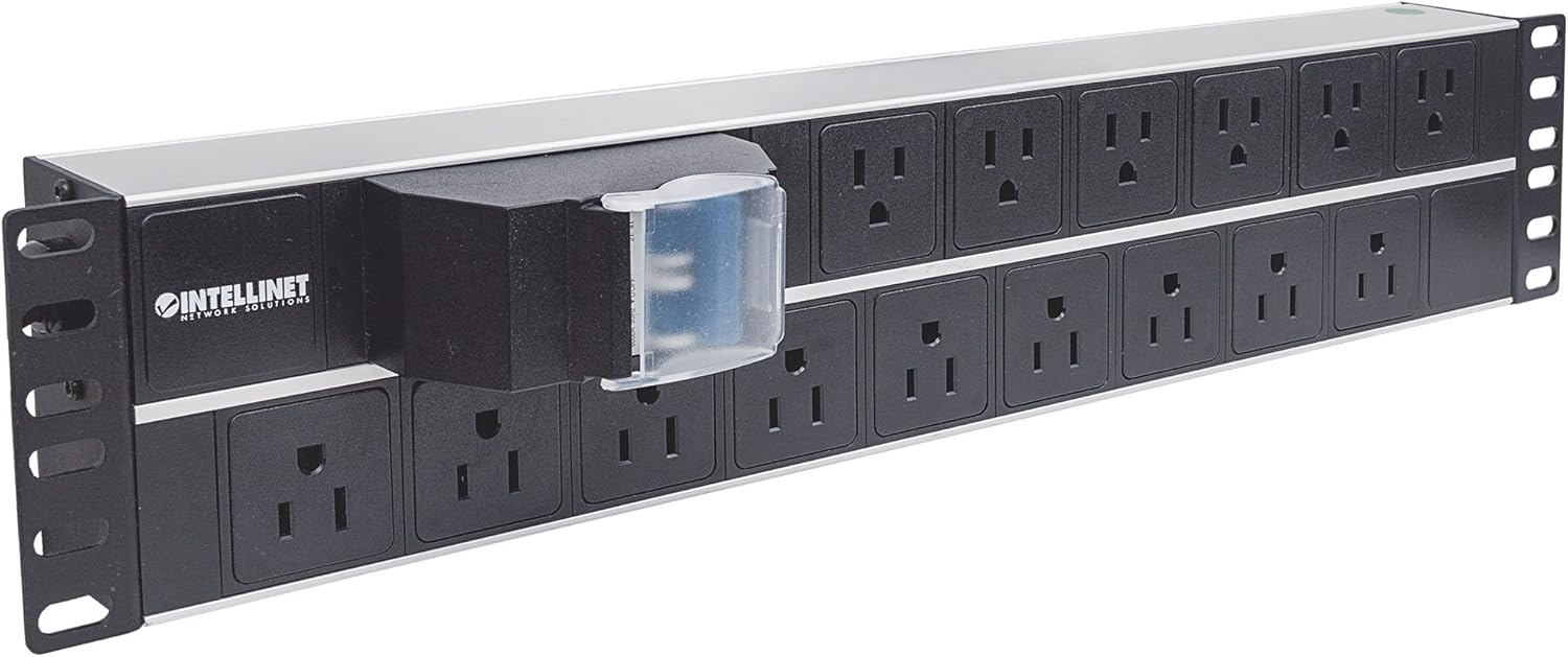 Intellinet 19" 2U Rackmount 15-Way Power Strip - US Type