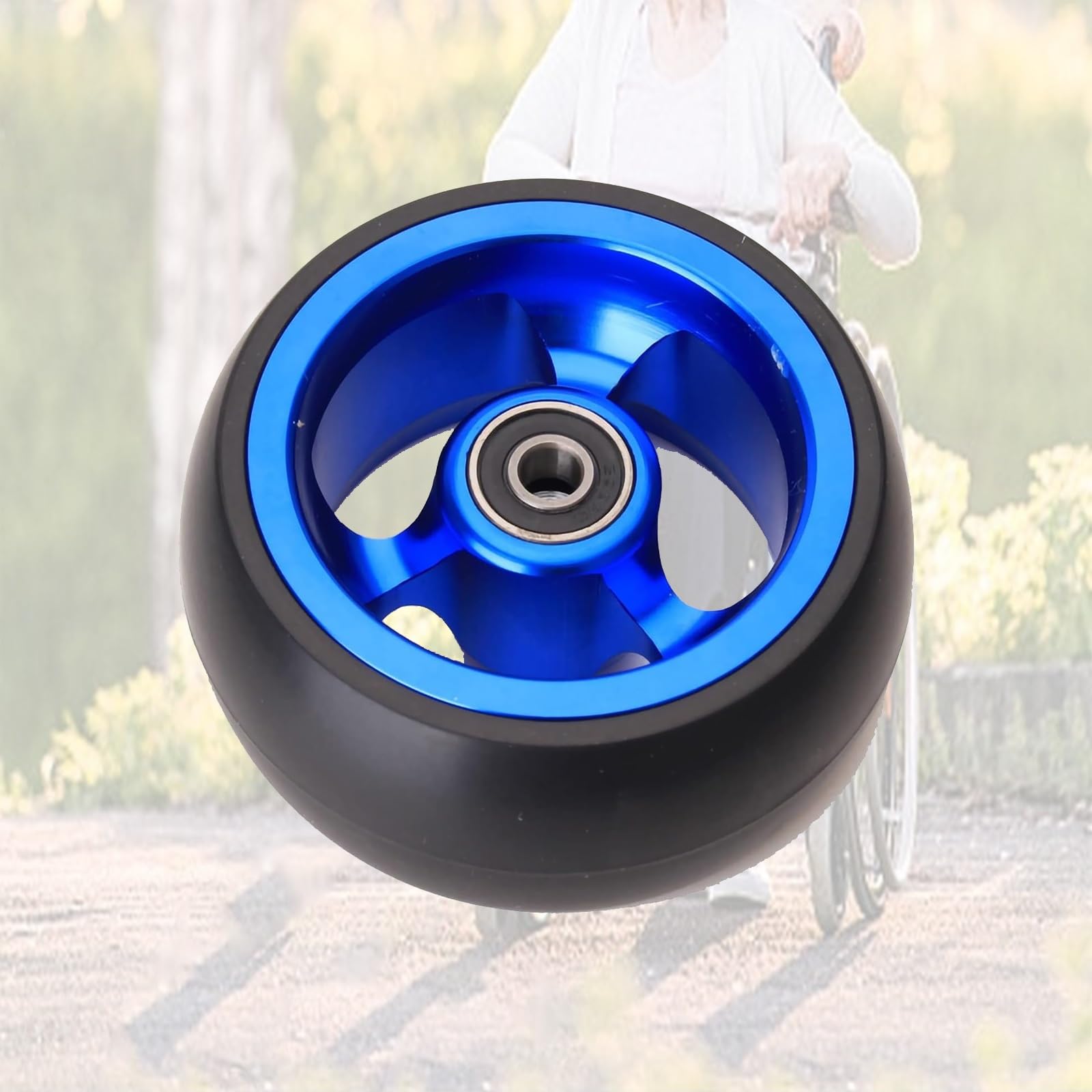 Jkxlslax Blue Wheelchairs Caster Wheelchair Front Wheels Wheelchair Replacement Wheels Replacement Casters For Rollators Seniors(,100 Mm/4In)