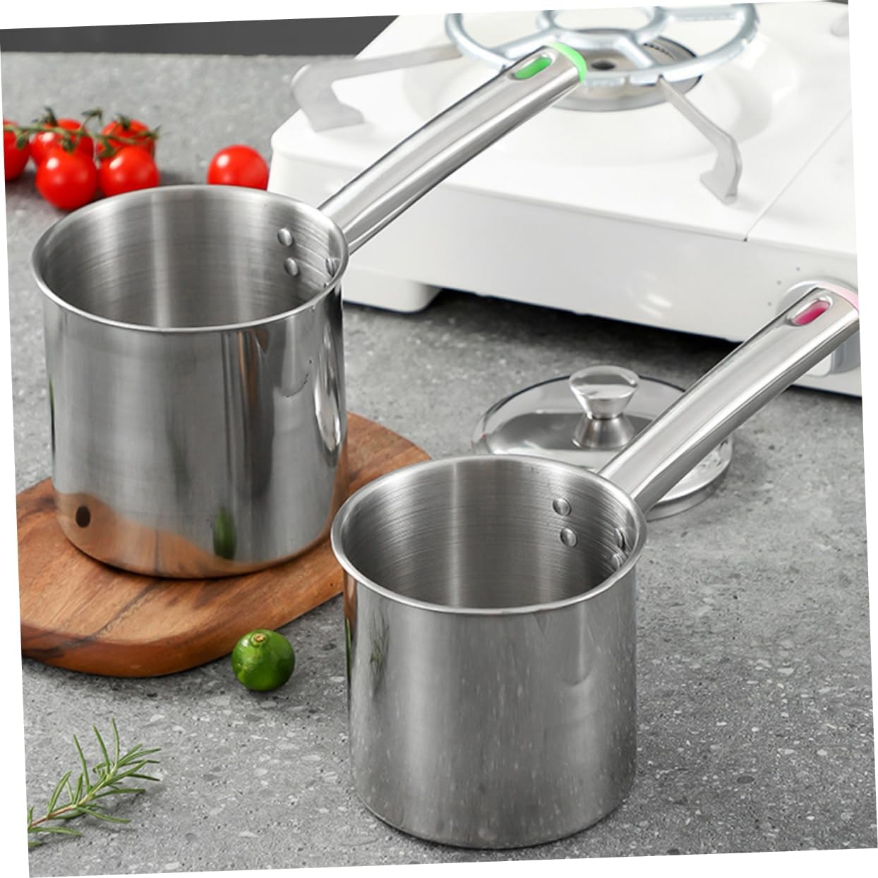 Amosfun 1Set Stainless Steel Deep Fryer Pot Compact Frying Pot for Home Commercial Use Ergonomic Design for Safe Frying for Cooking Chips Vegetables Meats