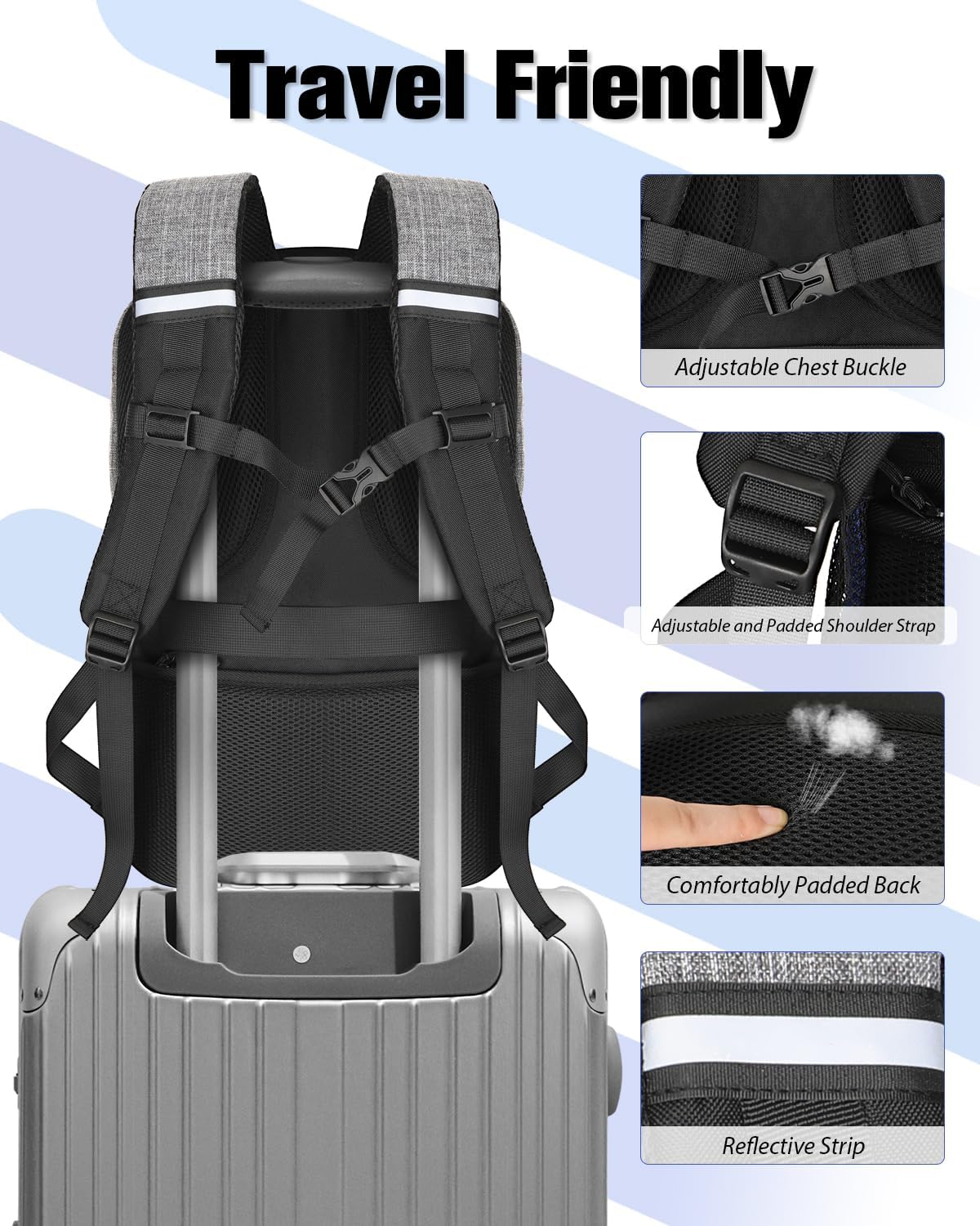 WOLT Skateboard Backpack, 15.6 Inch Laptop Backpack for Men Women, Sports Backpack with Ball Holder - Image 7