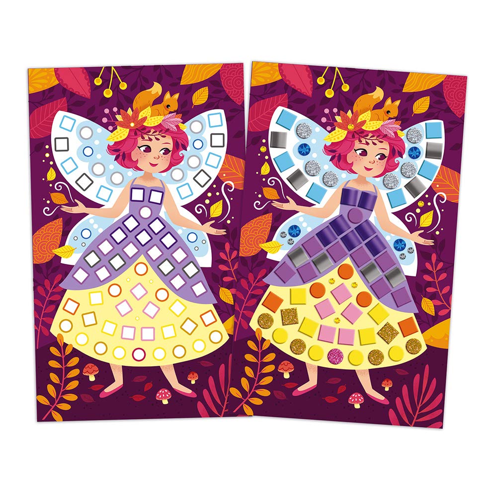 Janod - Cofanetto Mosaici Principesse e Fate - Les Ateliers du Calme - Kit Creativo per Il Tempo Libero dei Bambini - Sviluppo della Motricità Fine e della Concentrazione - Dall'Età di 5 Anni, J07962