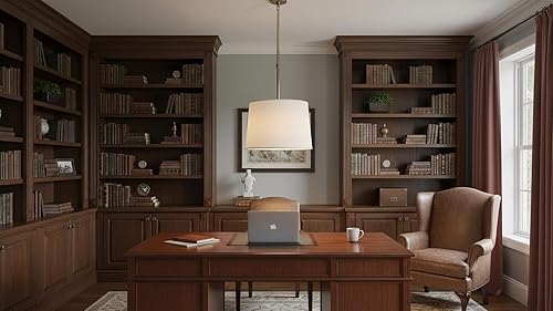 Vista 9 de Aspen Creative 32020A Transitional Empire Shape Spider Fitter Lamp Shade in White, 14" Top x 16" Bottom x 12" Slant Height Blanco