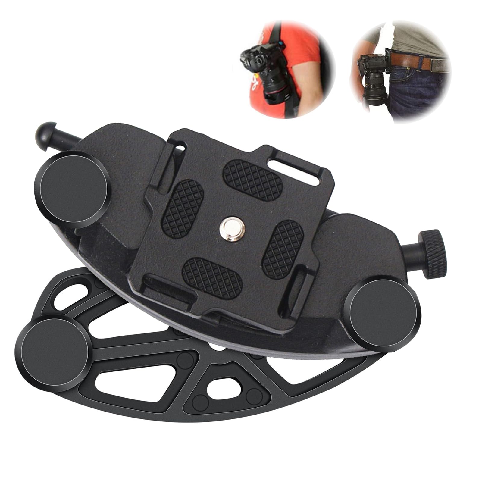 Clip de Ceinture pour Appareil Caméra Sangle pour Sac à Dos Clip de Ceinture en Alliage D'aluminium à Fermeture Rapide Avec Support 1/4 pour Appareil Photo et Sac à Dos.