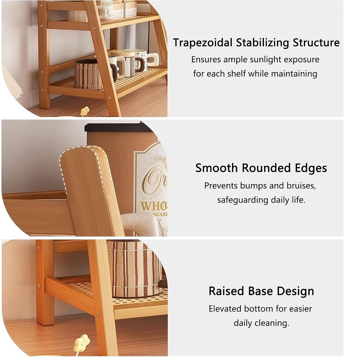 2 Tier Coffee Bar Station Organizer & Bamboo Mug Holder – Countertop Tea and Coffee Bar Accessories Stand, Matcha Display Shelf with Condiment Storage Rack, Cup Organizer for Kitchen Counter (Large)