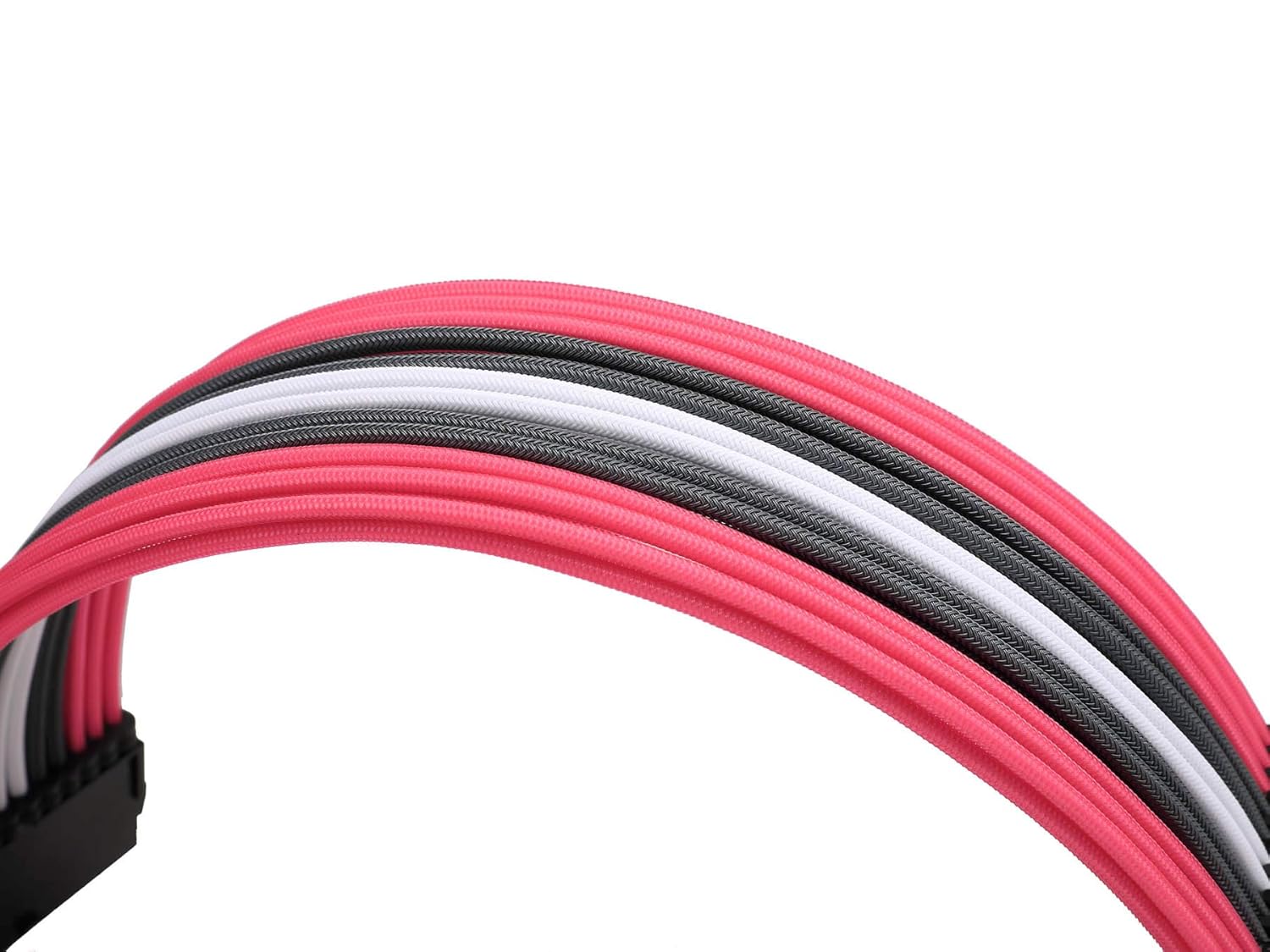 Formulamod Sleeve Extension Power Supply Cable Kit 18AWG (1) ATX 24P+ (1) EPS 8-P+ (2) PCI-E8-P with Combs for PSU to Motherboard/GPU (Pink Grey White)
