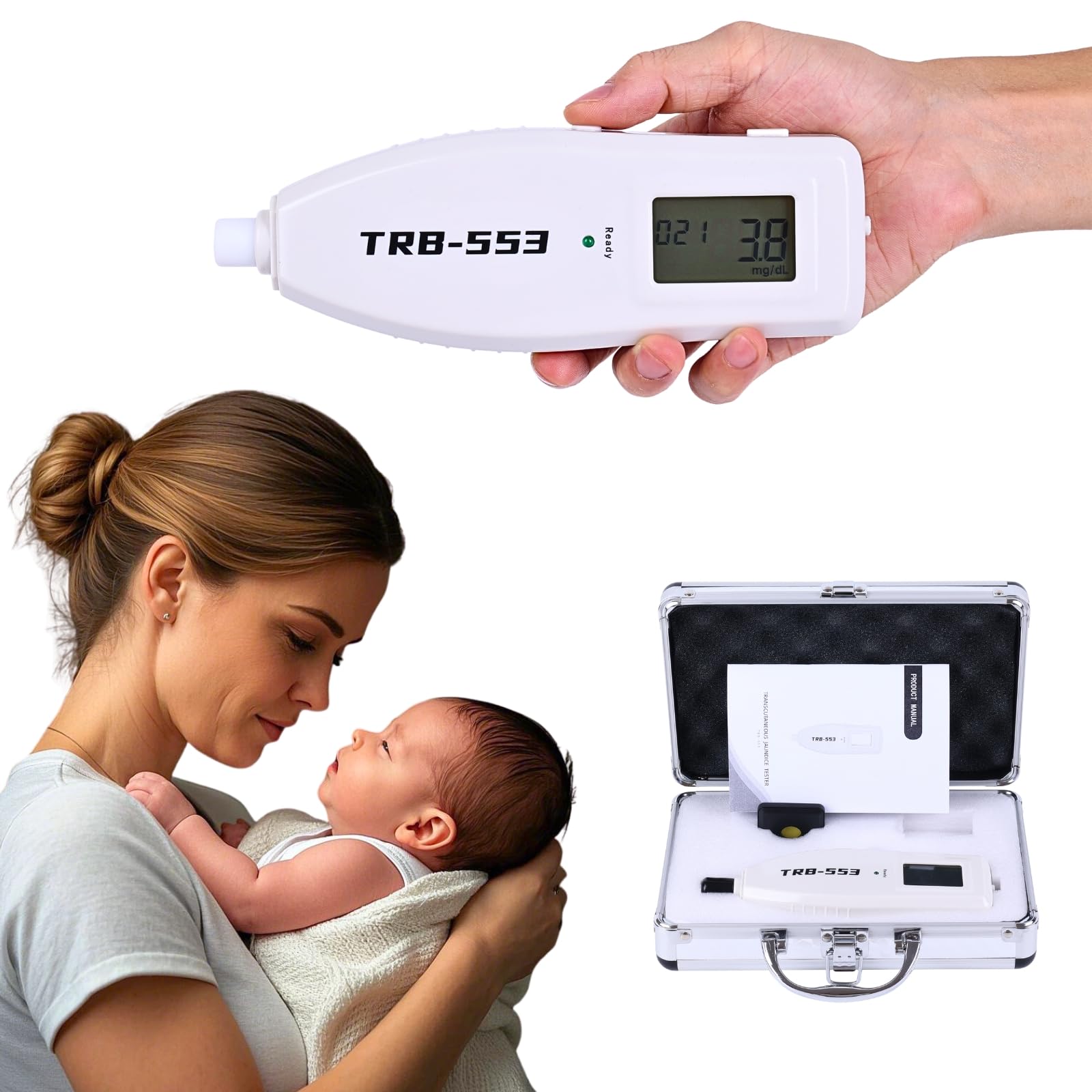 Medidor de ictericia transcutánea, detector portátil de bilirrubina para monitoreo neonatal