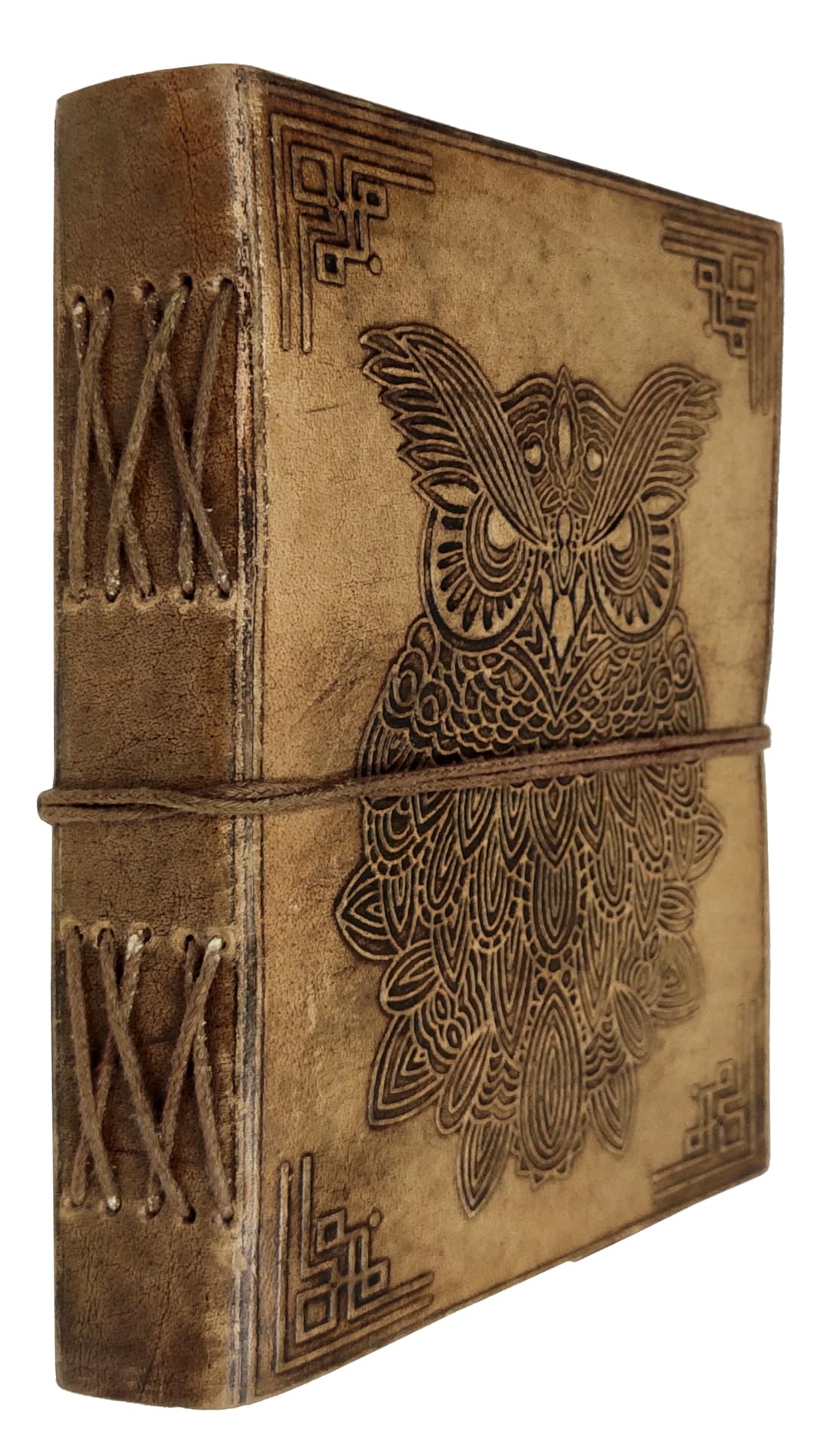 Purpledip Leather Journal 'Owl's Wisdom': Handmade Paper Diary for Corporate Gift or Personal Memoir (11738) - Image 4