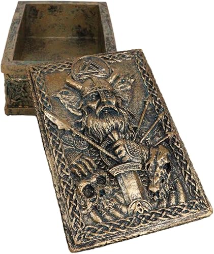 Ebros Gift Nórdico vikingo Ragnarok Jefe de guerra, Dios Odín, el Padre Todo, con cuervos, flechas y símbolos de Valknut