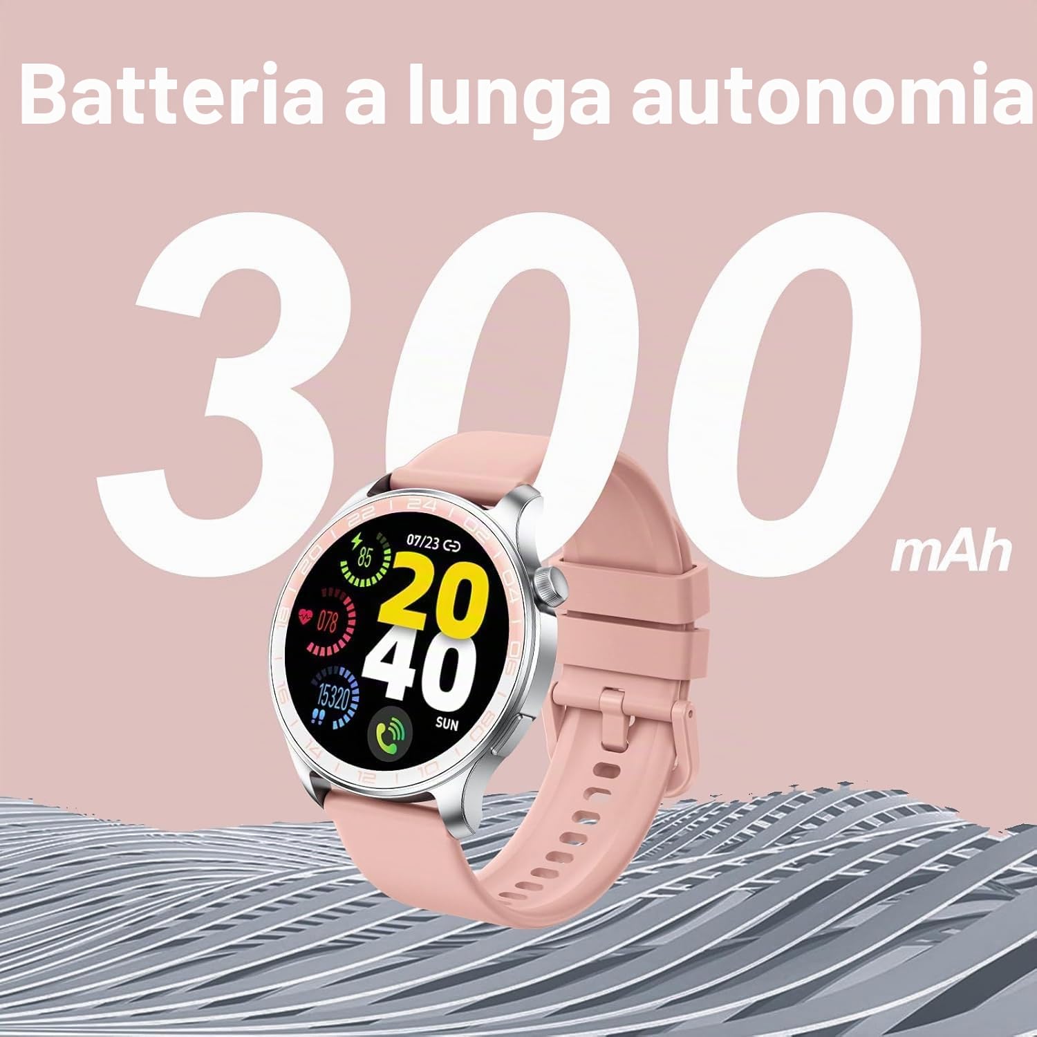 Smartwatch Uomo Donna, 1.43" HD AMOLED Orologio Smartwatch con Chiamate e Whatsapp, Orologio Digitale con 100+Sport, SpO2/Sonno/Cardiofrequenzimetro, Smart Watch per Android iOS, IP68 Impermeabile