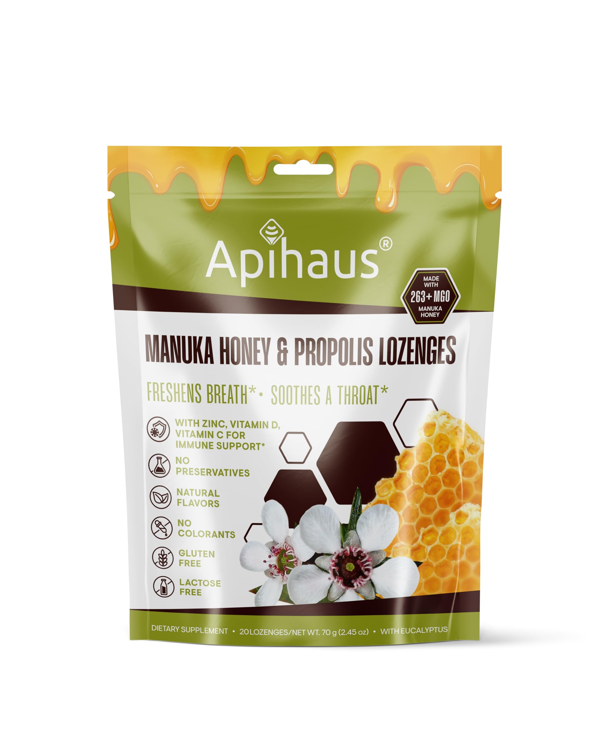 Amazon.com: Apihaus Manuka Honey and Propolis Lozenges Eucalyptus