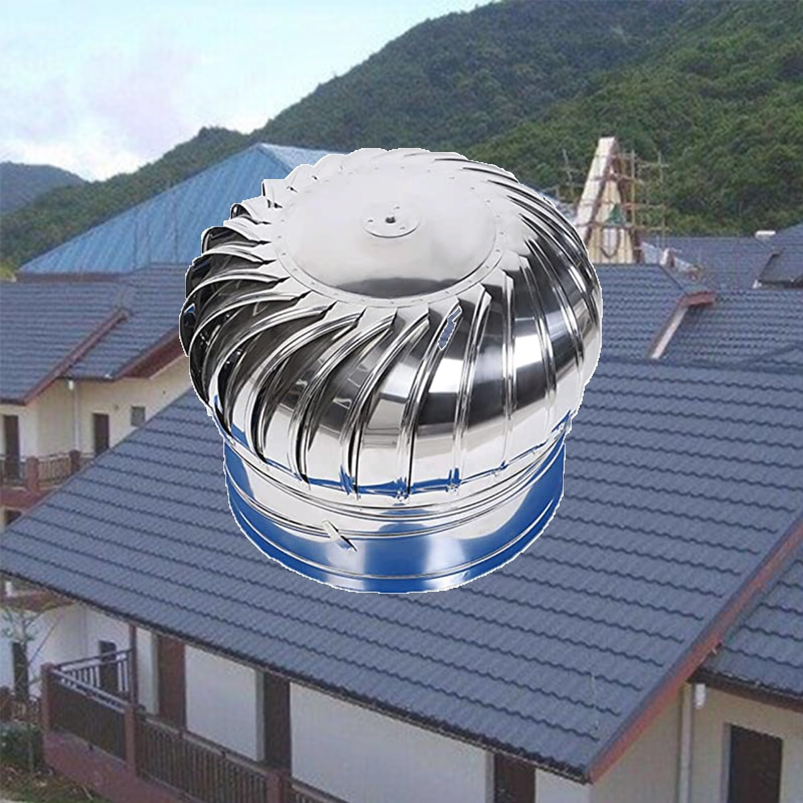 SDCFFC 900mm/35in, 304 Roof Turbine Ventilator, Roof Mount, No Electricity, Low Noise, Outdoor Use, for Houses Factory Attic Farm Leak Proof Vent Cap Fan