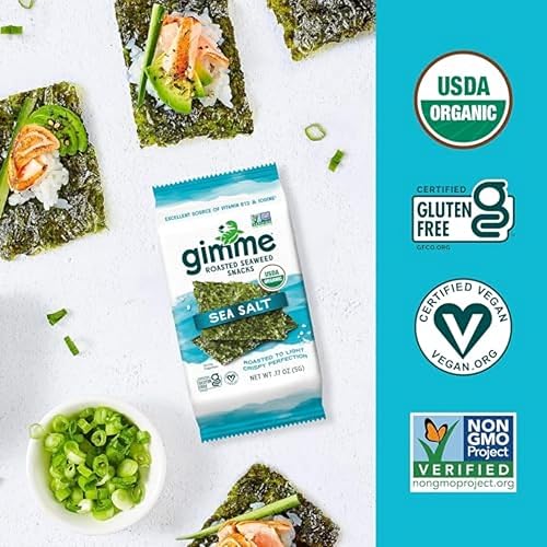 Miniatura 13 de gimMe Hojas de algas tostadas orgánicas, Teriyaki, ceto, veganas, sin gluten, gran fuente de yodo y omega 3, bocadillo saludable para niños