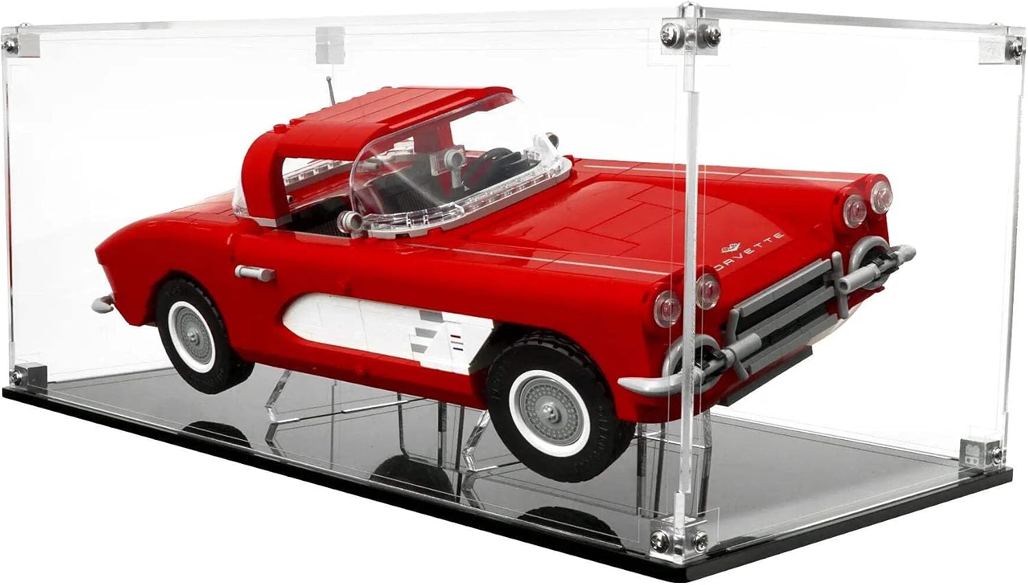 Display Case Compatible with Lego Set 10321 - Chevrolet Corvette 1961 - Clear Acrylic Dustproof Showcase - Set Not Included