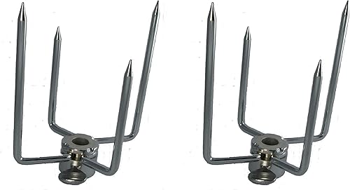 OneGrill - Horquillas de varilla de asador de acero cromado (Compatible con cuadrado de 516 pulgadas, hexagonal de 38 pulgadas y redondo de 716