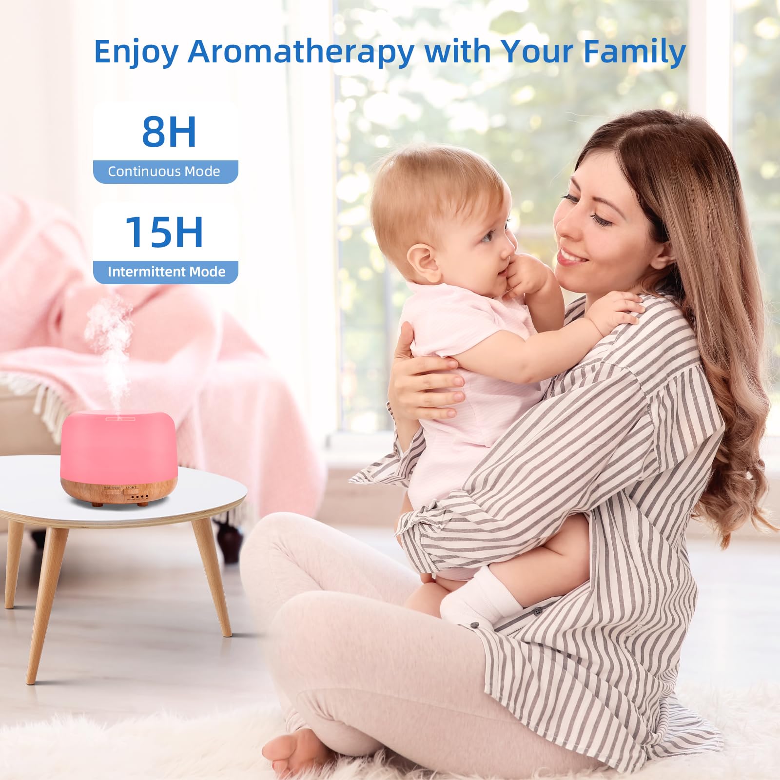 SPLITSKY Aromatherapy Essential Oil Diffuser - 300ml With Remote, 7 Color LED, Cool Mist Humidifier - View #14