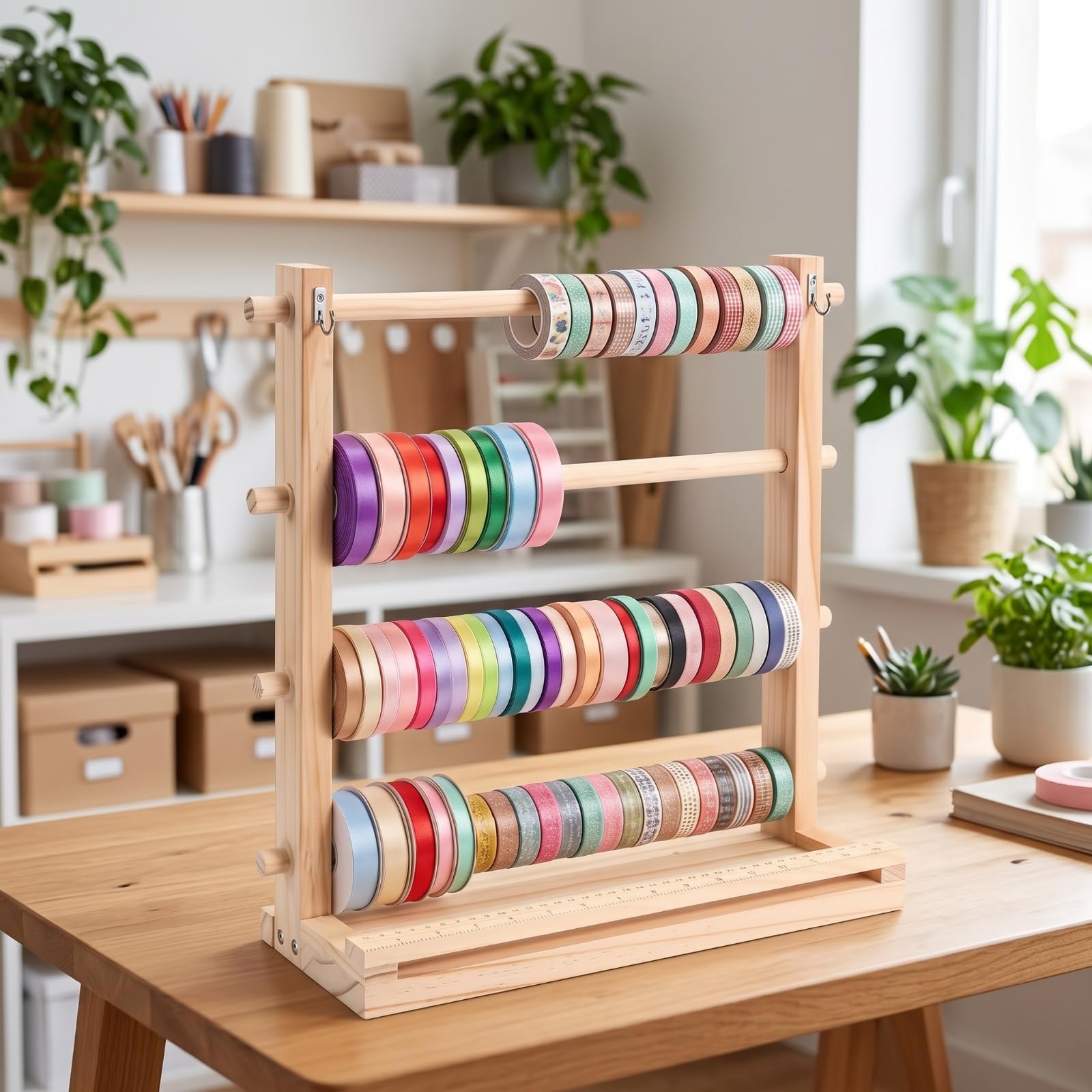 Organizador Madera para Escritorio | Multinivel, Resisn, Organizador con Ganchos, Estilo A