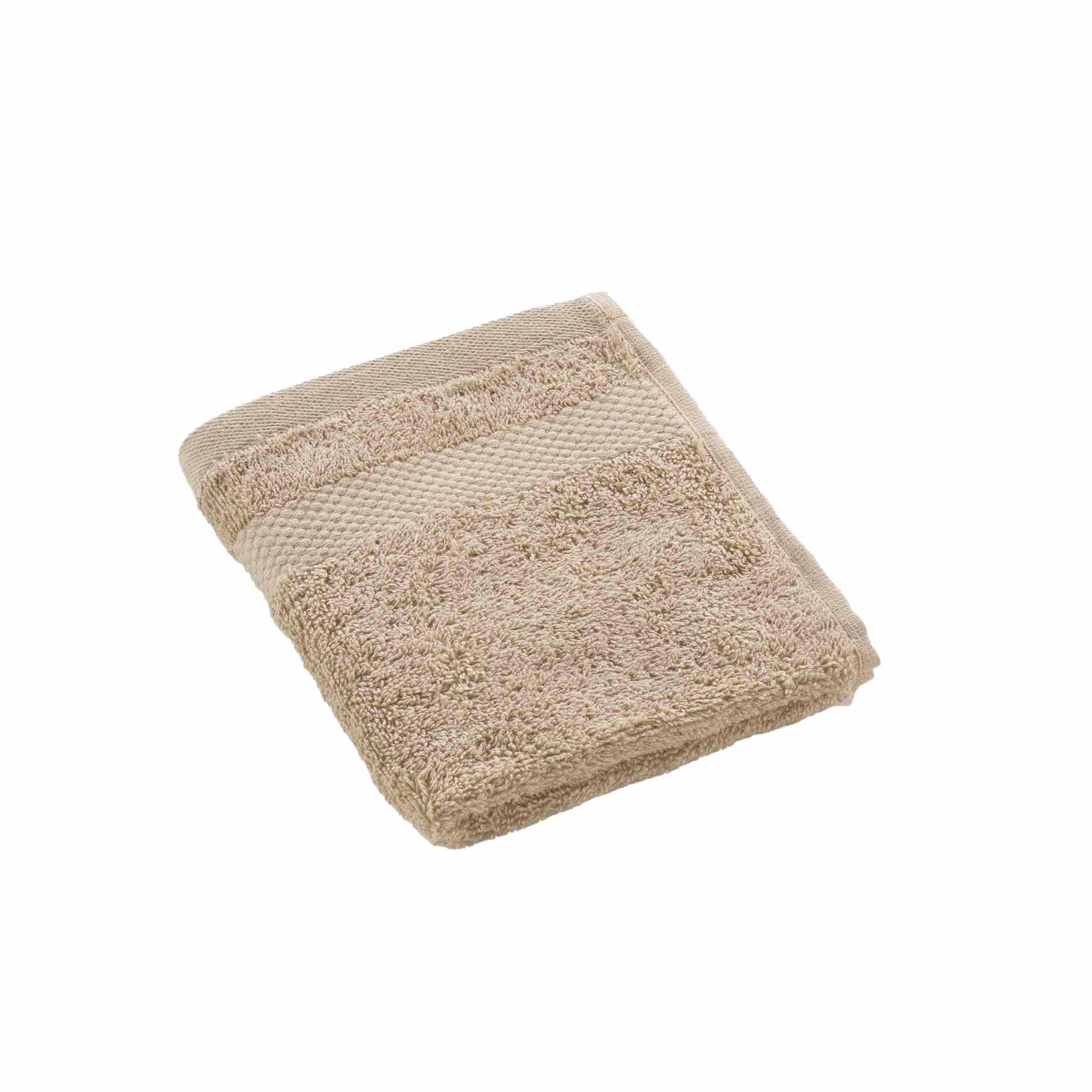 Douceur d'Intérieur, Elegance Hazelnut Guest Towel (30 x 50 cm) 100% Cotton Plain, Chestnut Brown, Serviette Invité (30 x 50 cm)