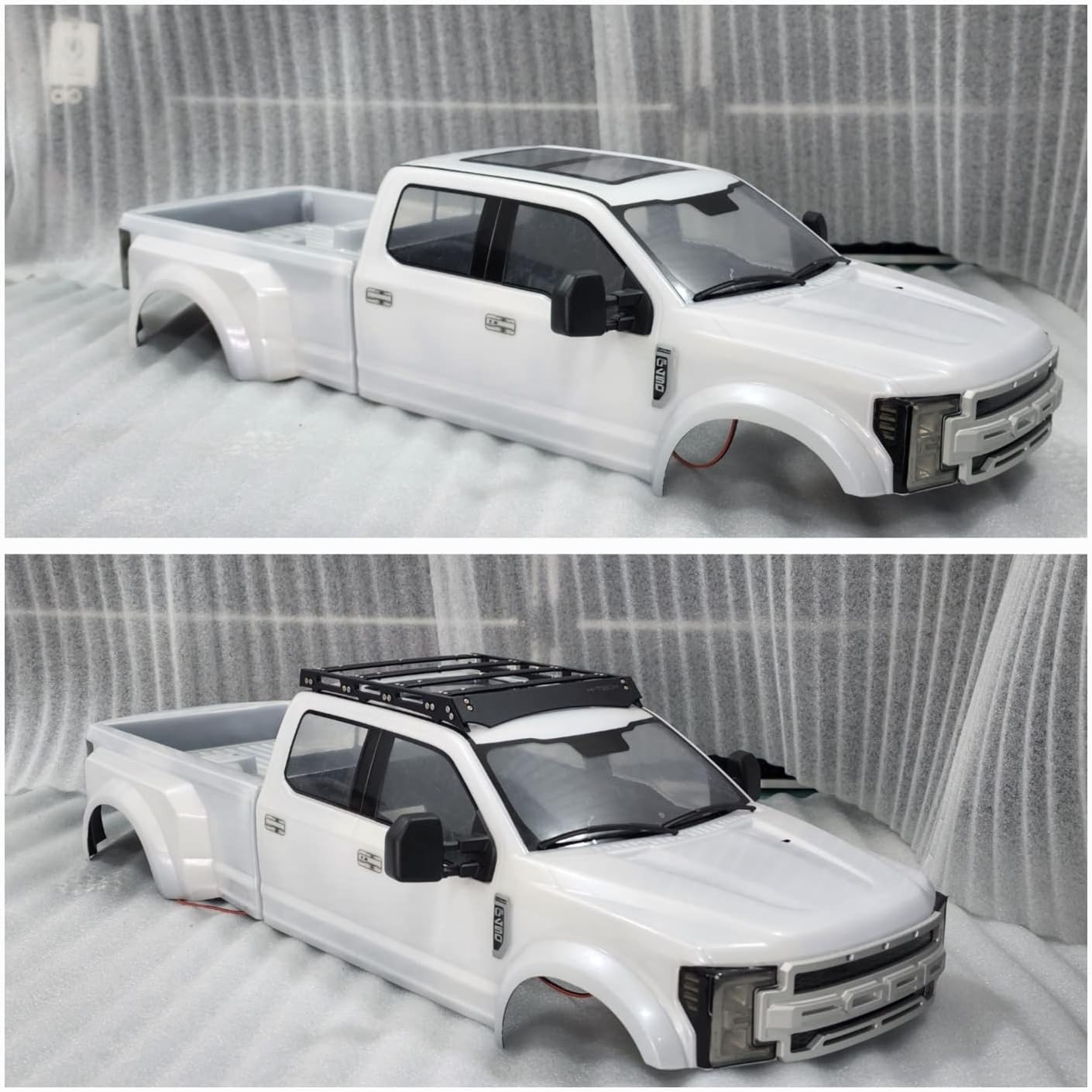 H-TECH RC CNC Aluminum Metal Roof Rack Kit for CEN Racing Ford F450 SD 1/10 RTR Custom Dually Truck