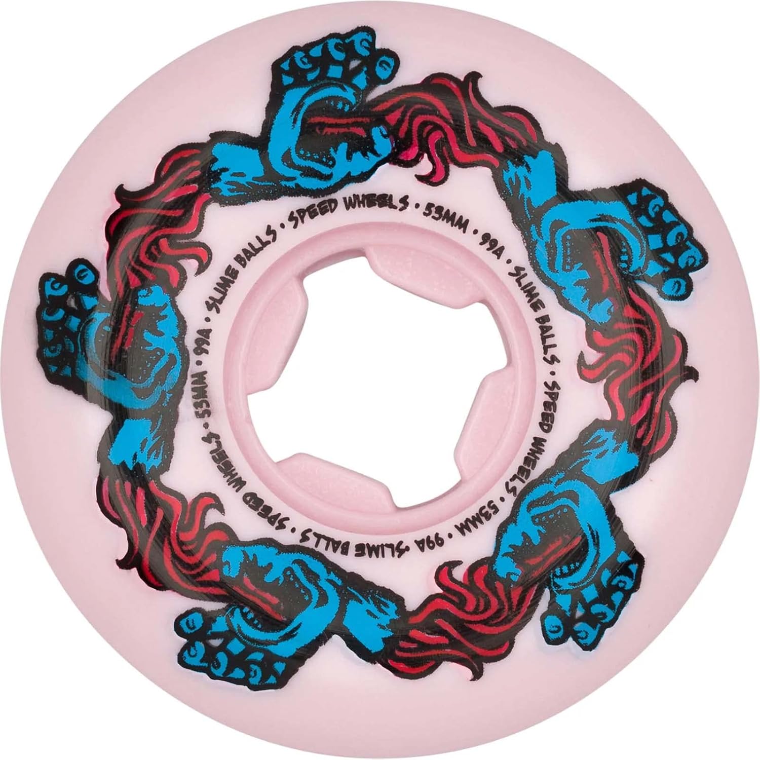 Slime Balls Skateboard Wheels 53mm Infinity Screaming Hand Speed Balls 99A Pink