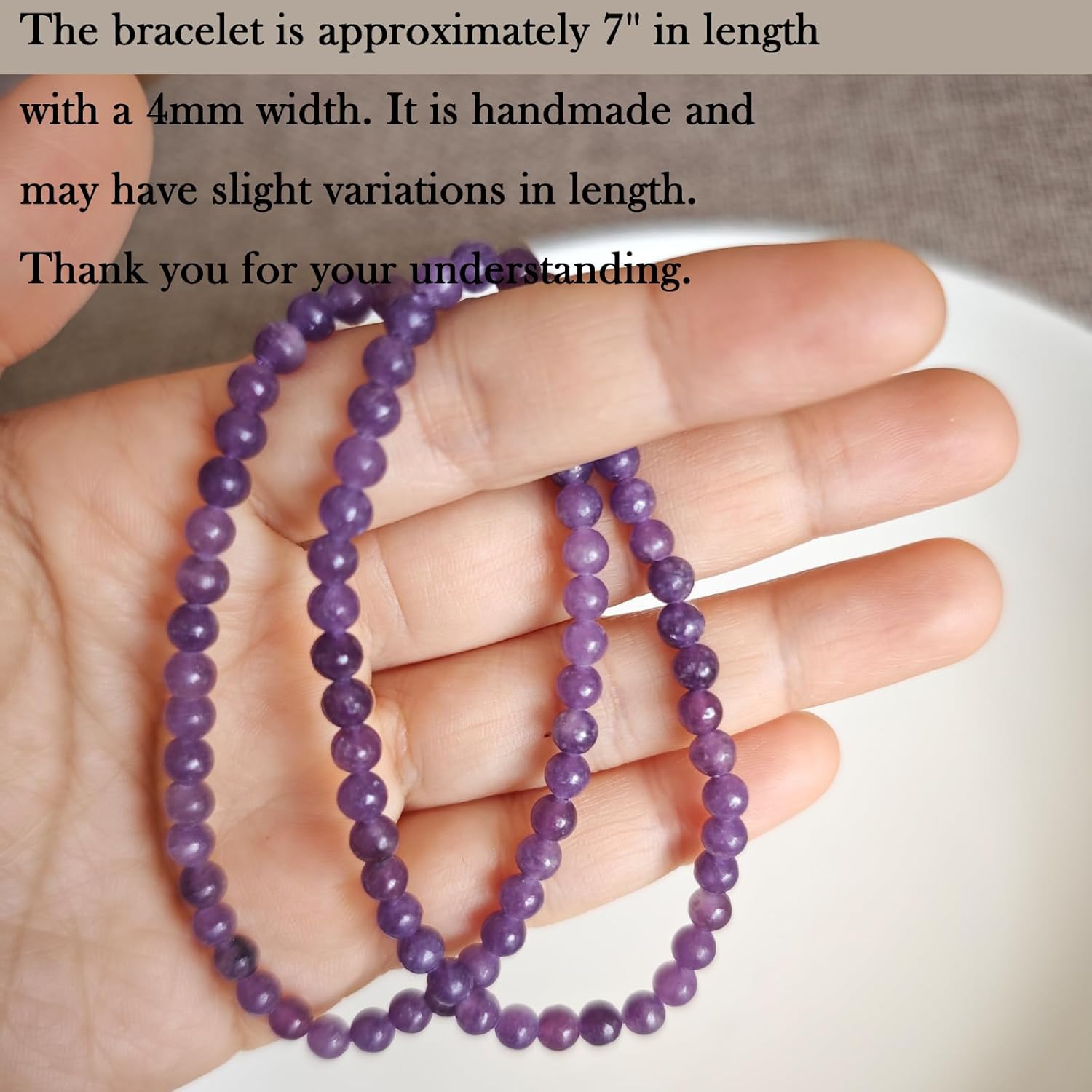 Handmade Natural Gemstone Elastic Bracelet - Healing Crystal Beads Jewelry, Unisex - Image 2