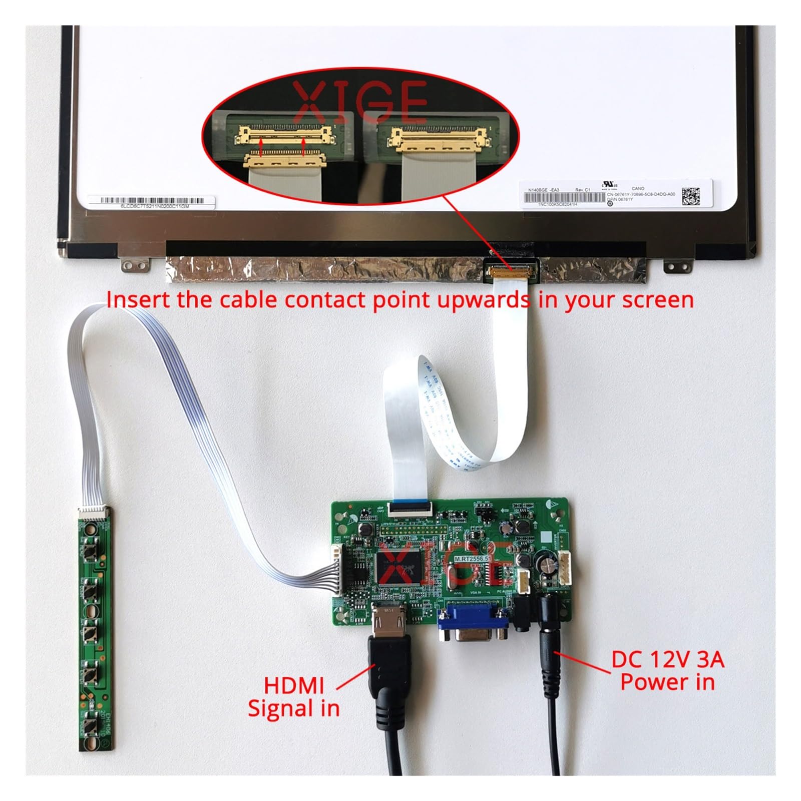 Scheda Driver Del Controller For Monitor LCD Adatta LTN156AT37 LTN156AT39 Compatibile Con HDMI 15.6 "EDP 30 Pin VGA Pannello Portatile 1366 * 768 Kit Fai Da Te Accessori(For LTN156AT39-B01)