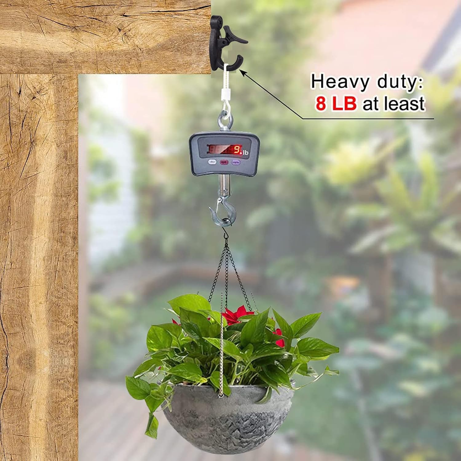 20 PCS Light Hanger Hooks, String Light Hooks with Safety Buckle Design, Screw-in Hooks for Hanging Wire,Plants,Wind Chimes - Plastic - Black