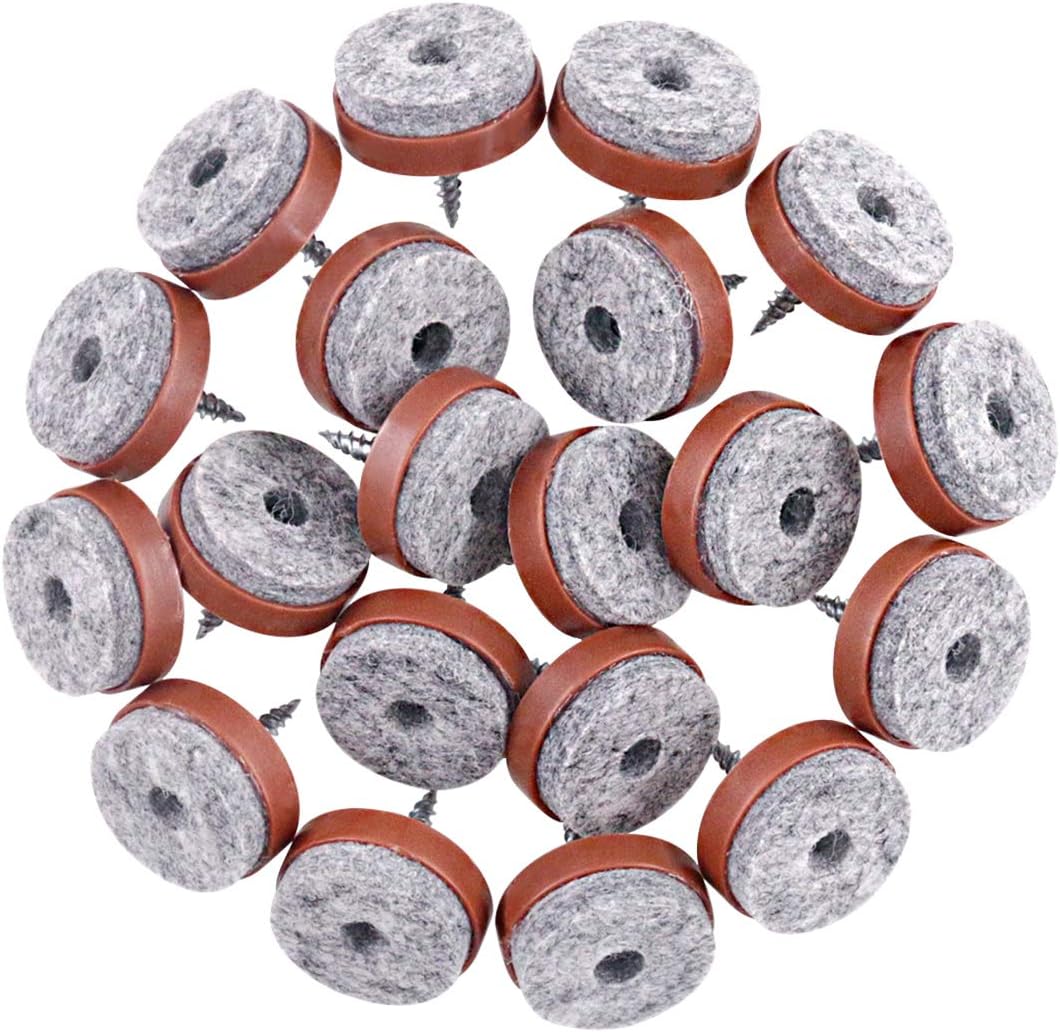 KT Hardware Solutions 22mm Round Furniture Felt Pad,Heavy Duty Brown Nail-on Slider Glide Pads - View #9