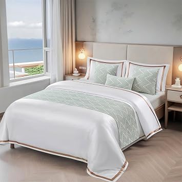 Soft Bed Runners No Fading Bedspread Double-sided Geometric Wave Home Decoration Bed Scarves Fashion Bed End Towel For Living Room Bedroom HotelTeal,45 * 45cmNo core