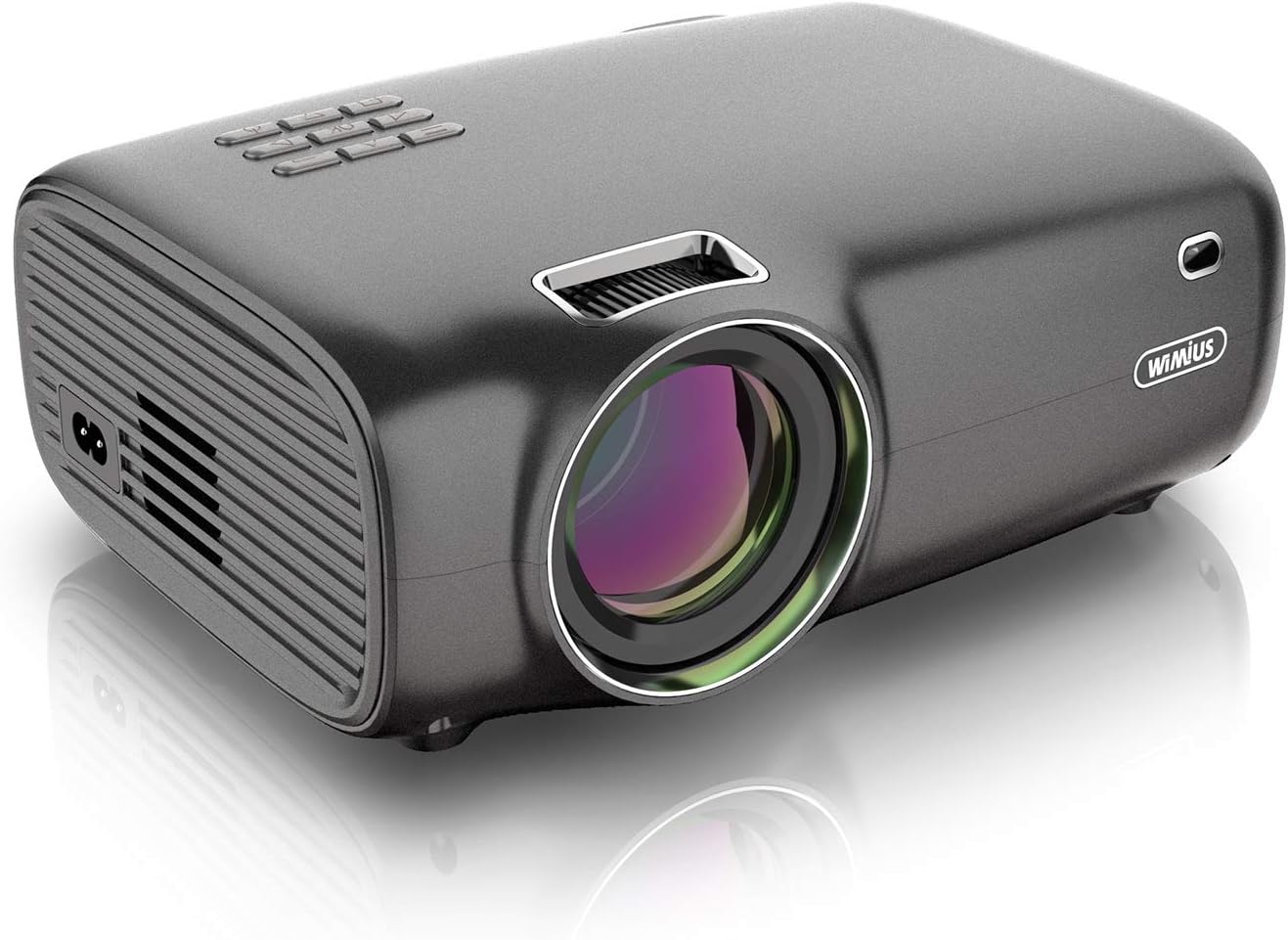 Video Projector LED, WiMiUS Mini Portable LCD Home Cinema Projector 2600 Lumen 180" Display Full HD 1080P Supported Free HDMI Built-in Speaker for Home Theater Entertainment Laptop iPhone/iPad
