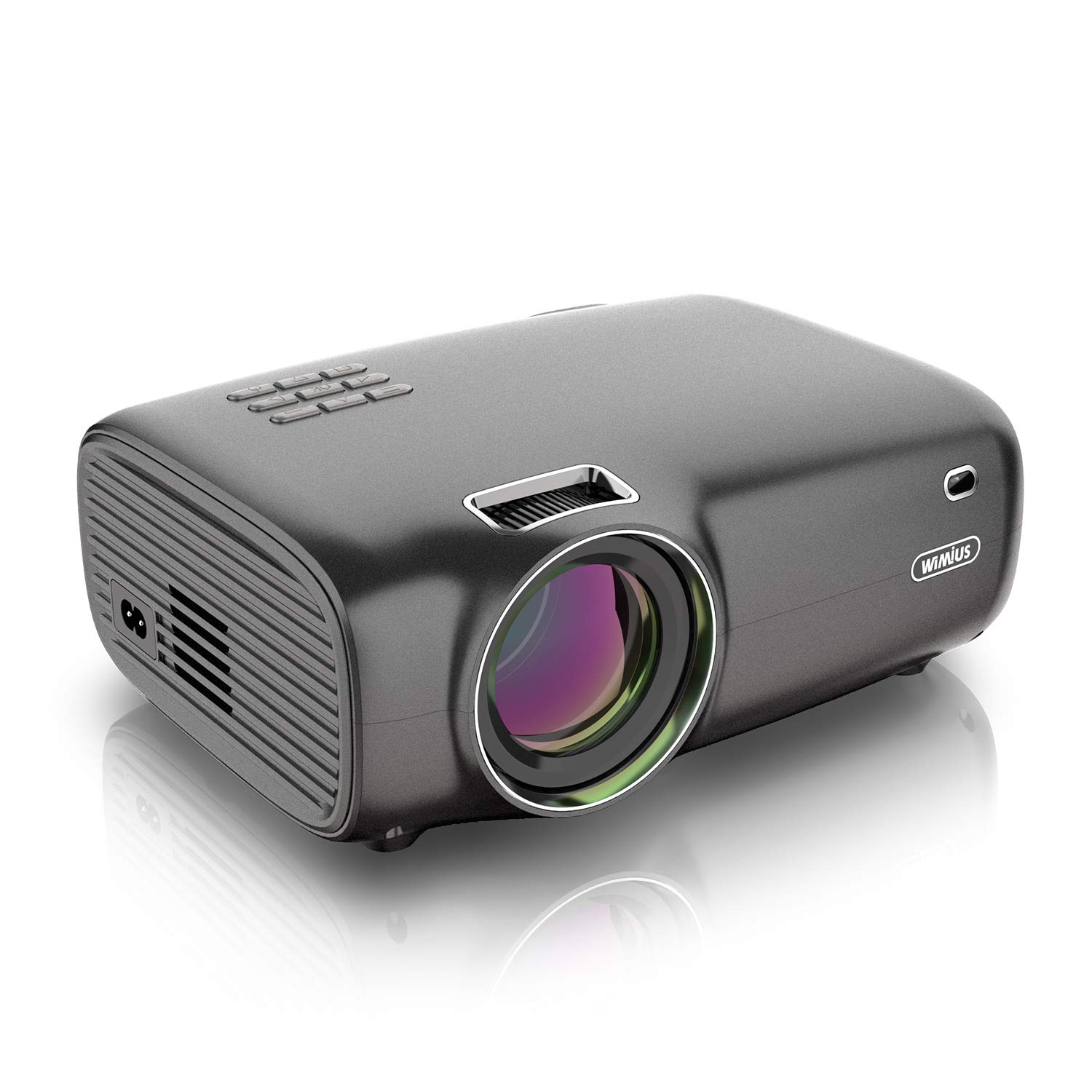 Video Projector LED, WiMiUS Mini Portable LCD Home Cinema Projector 2600 Lumen 180" Display Full HD 1080P Supported Free HDMI Built-in Speaker for Home Theater Entertainment Laptop iPhone/iPad