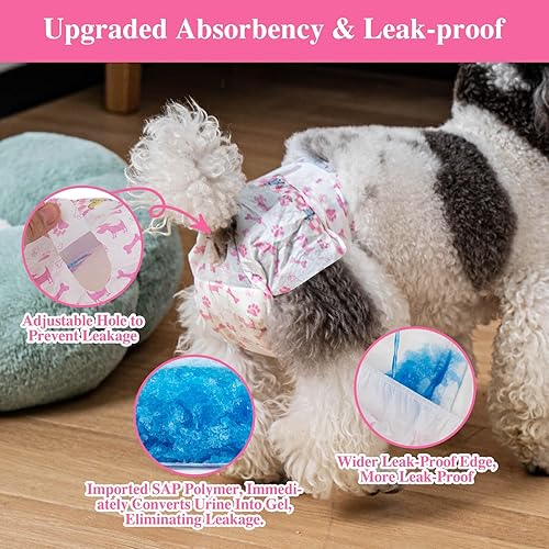 Miniatura 4 de Dono Pañales desechables para perros y gatos, 24 unidades, con indicador de humedad, pañales desechables para perras pequeñas, medianas y grandes,