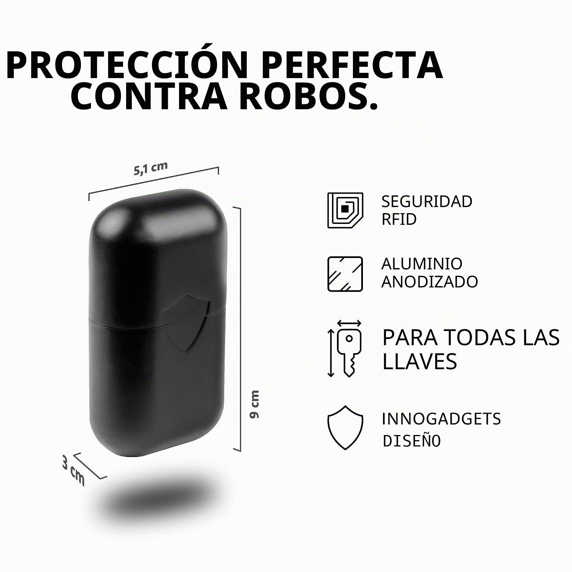 Keyless Go Protección de la Llave del Coche | ITV Certificado de la Señal de Aluminio Anodizado | Caja RFID | para Todas las Llaves RFID