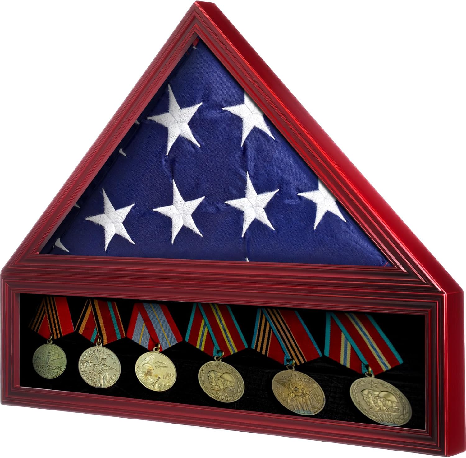 large military shadow box burial flag display case solid wood american case for veterans shadow box fits a 5 x 9.5 flag folded memorial display mahogany finish
