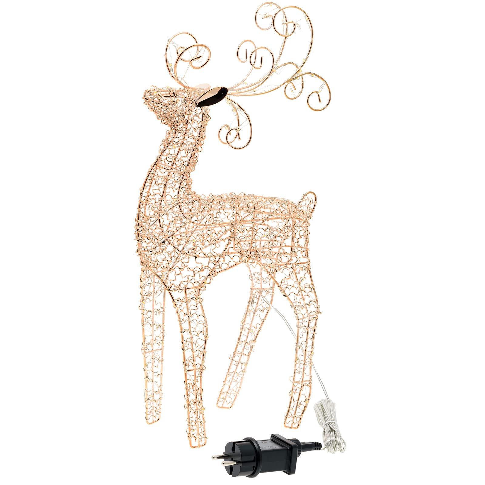Magie di Natale Renna tridimensionale luminosa decorazione natalizia filo di rame con micro led luce calda addobbo natale