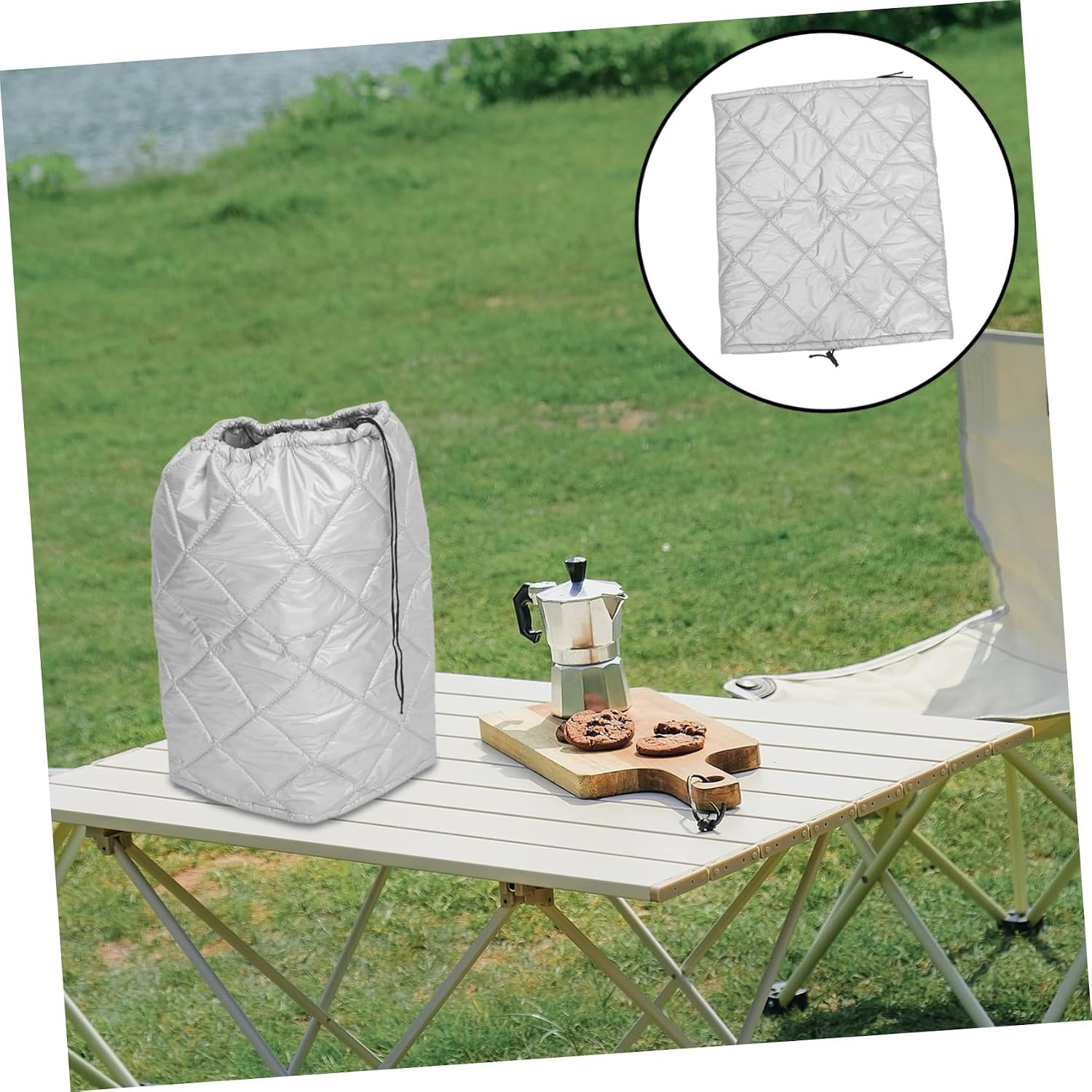 Propane Tank Cover Protector with Drawstring, Oxford Cloth 68.5cm Silver
