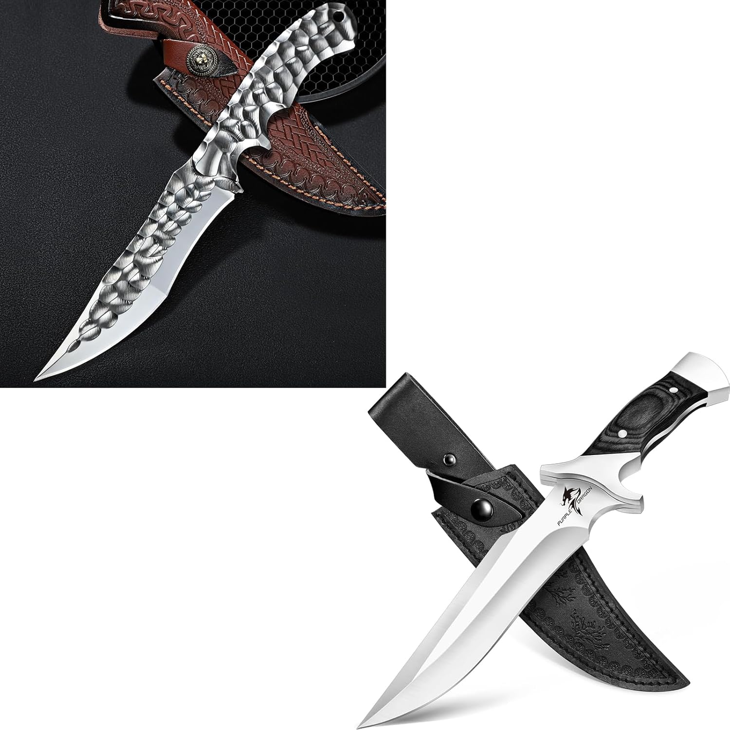 Purple Dragon Camping Fixed Blade Knife with Sheath- Fixed Blade Knife with Sheath