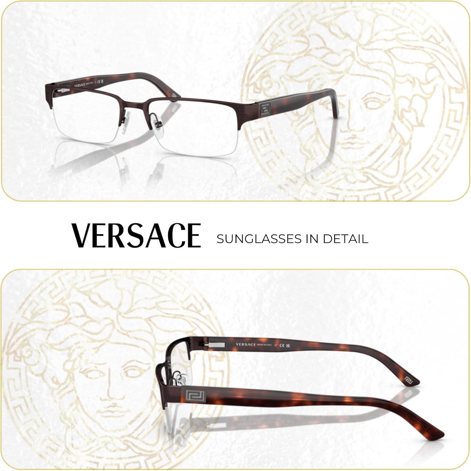 Versace VE1184 Rectangle Eyeglasses For Men+BUNDLE with ACCESSORY EYEWEAR KIT - Image 5