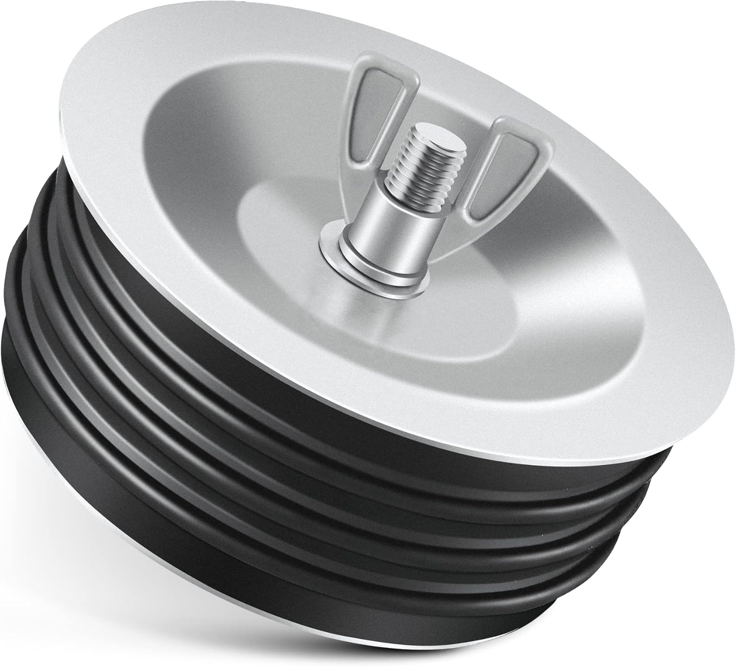 dreyoo 1 pcs 4 inch end of pipe gripper mechanical plug, steel drain pipe cover with galvanized screw and wing nut for outdoor sewer cleanout drain 1 4 inch