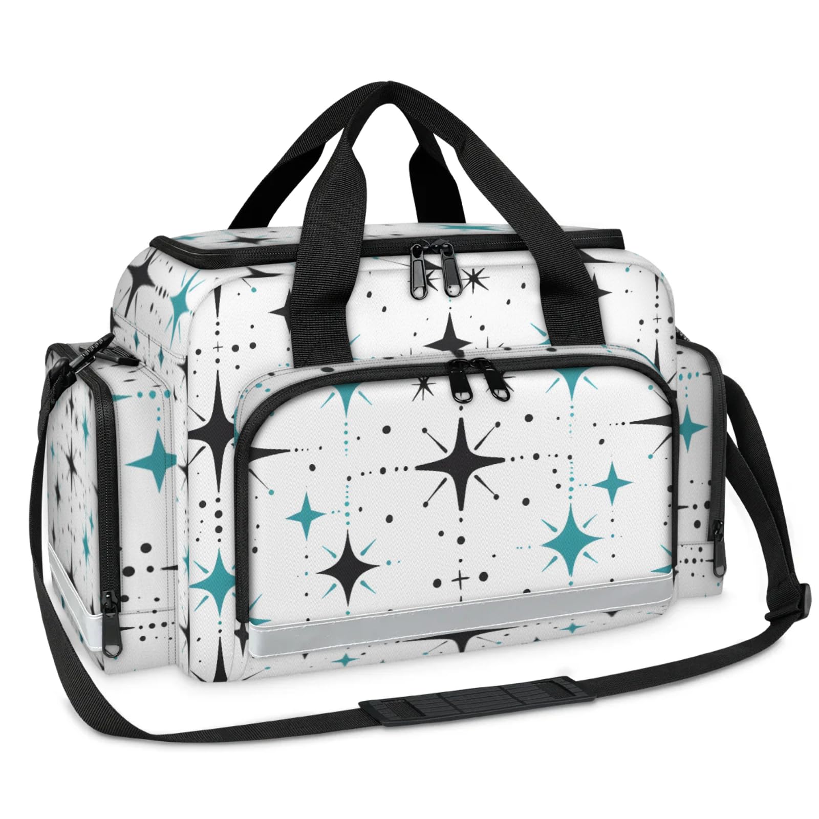 GzLeyigou First Aid Bags Empty, Starry Sky Emergency Bag Four-Pointed Star First Aid Kit Multiple Compartment Kit Carrier On Call Trauma Bag For Paramedics Emergency Medical Supplies Kit