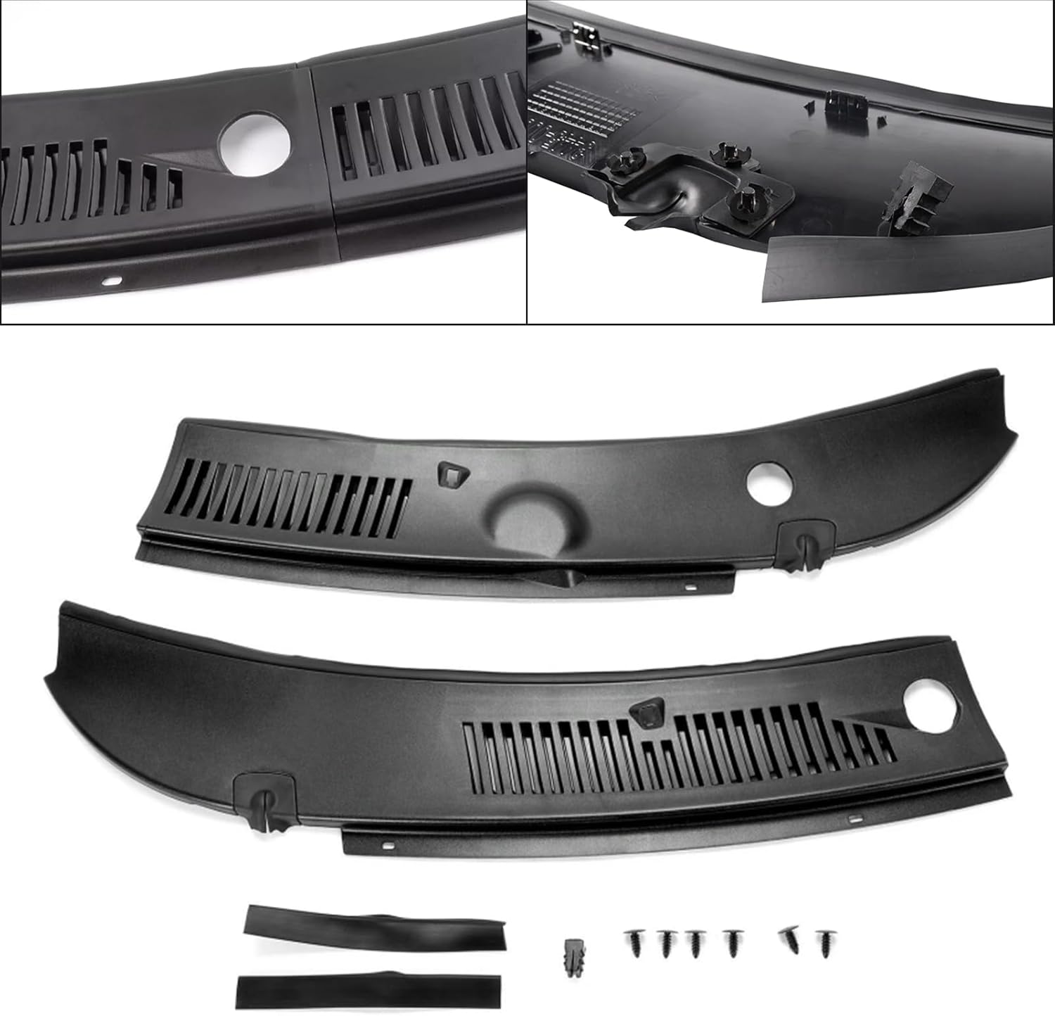 Artudatech Windshield Wiper Window Cowl Panel Grille RH & LH For Ford Mustang 1999-2004 For Ford Mustang SVT Cobra, For Coupe/For Convertible 1999-2001
