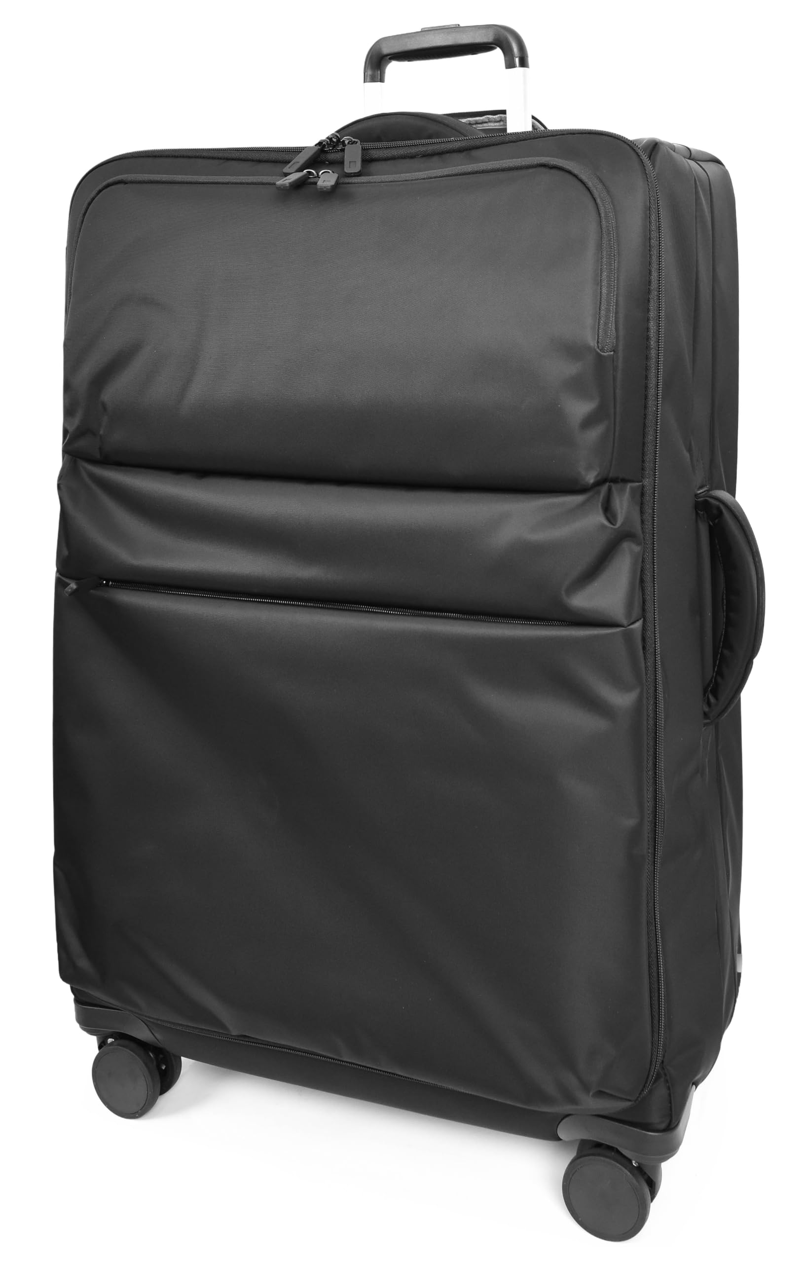 Soft Shell - Valigia da viaggio espandibile con serratura TSA, 8 ruote girevoli, manico telescopico, tasche frontali con cerniera, interno organizzato, valigia leggera Moses grande
