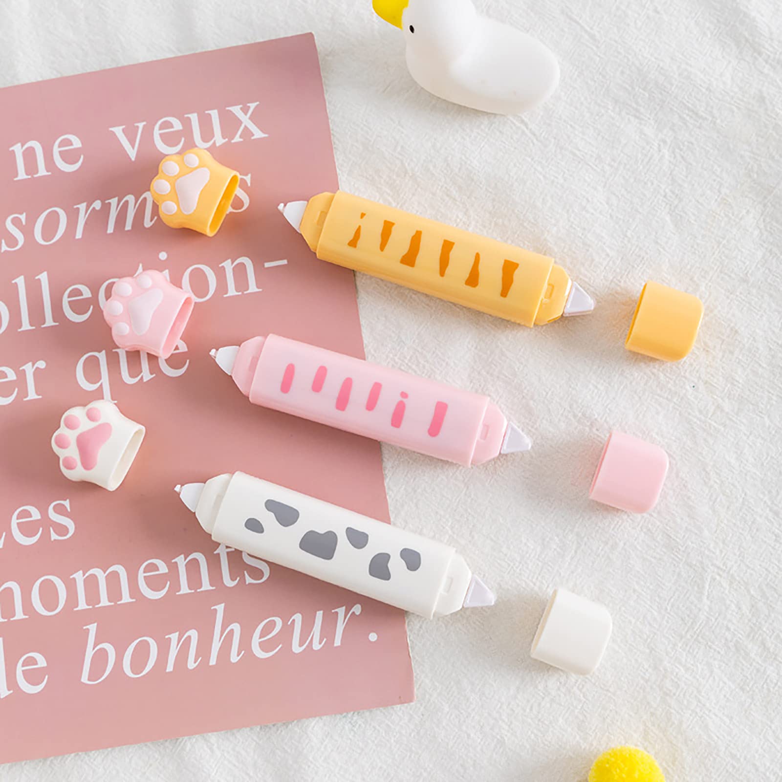 Cartoon Correction Tape, Doraking Cute Cartoon Cat Paw Shaped Dual Tips