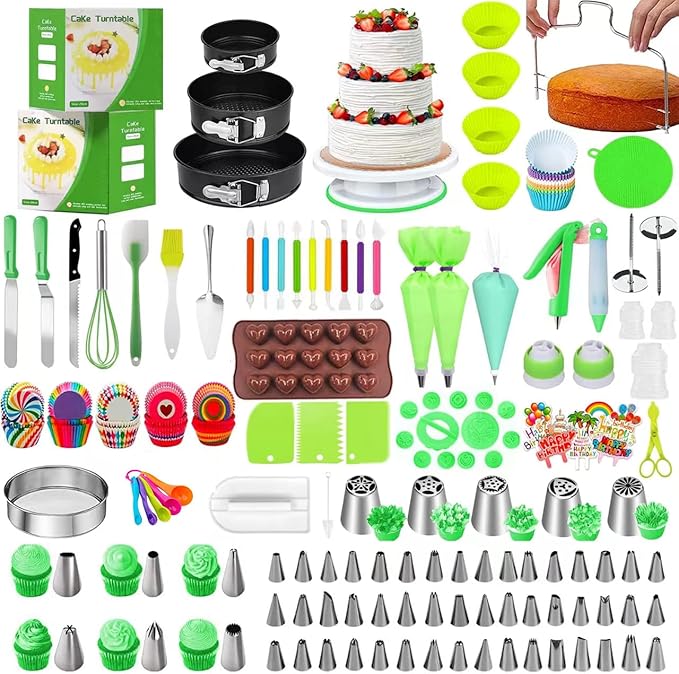 Cake Decorating Kit,498 Pcs Cake Decorating Supplies With 3