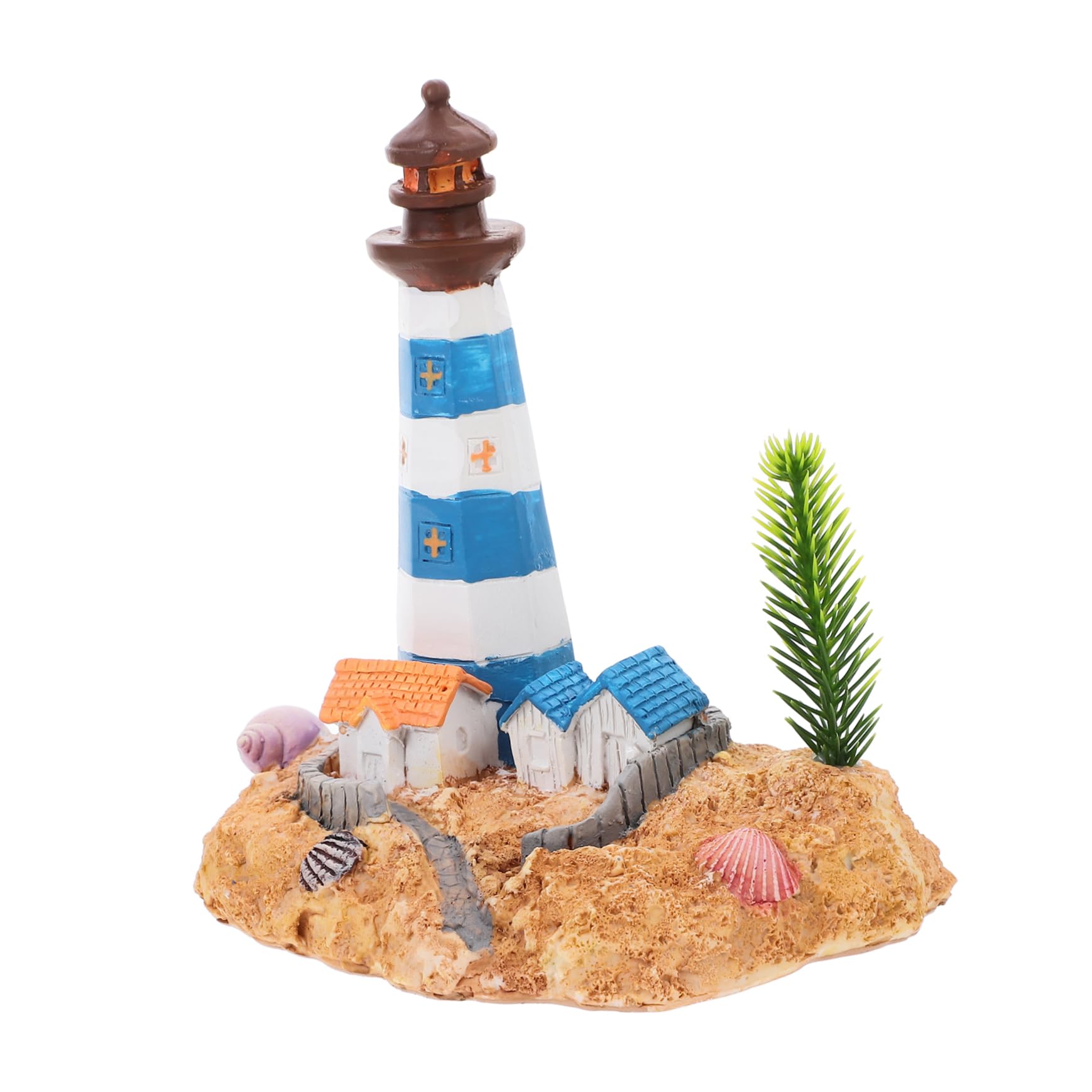 PRETYZOOM 3 Pz Ornamenti per acquari Decorazione marina Ornamento da scrivania del faro grotta delle decorazioni dell'acquario ornamento del faro micro paesaggio faro resina