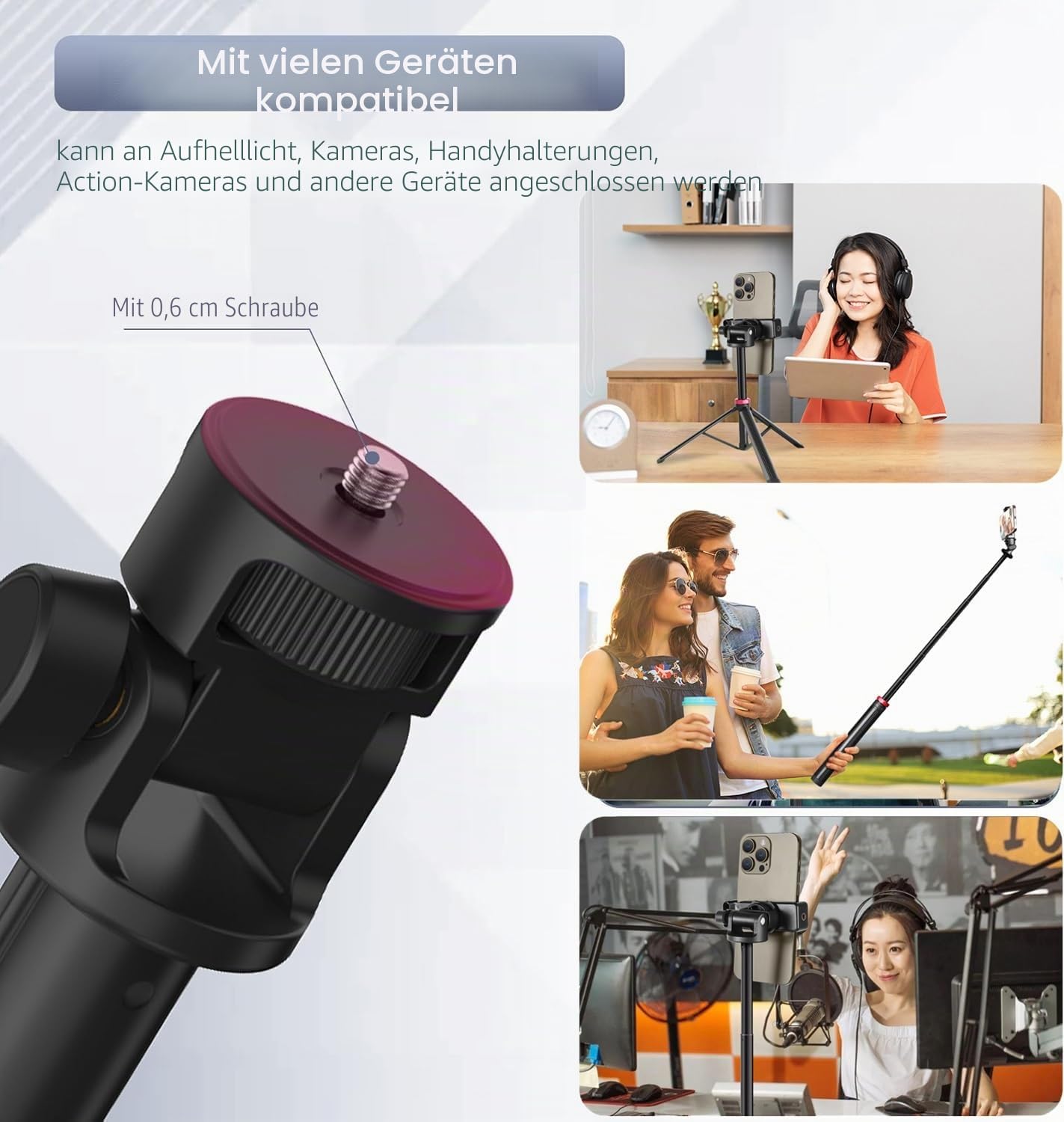 Osmo-Mobile Boden-Stativständer für DJI Osmo Mobile SE 7P 7 6 5 4 / Osmo-Pocket 3 2 1 / Osmo Action 5 Pro 4 3 2 1