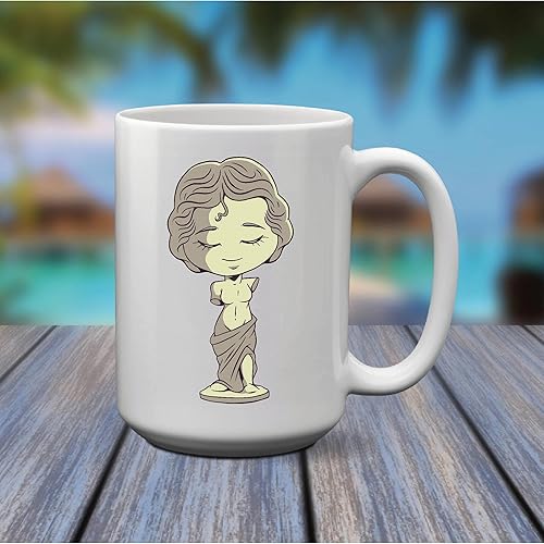 Miniatura 5 de Chibi Anime Style Sculpture Art Gift Venus de Milo Statue for Anime Fans 11oz 15oz White Coffee Mug