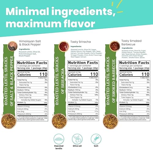 Miniatura 2 de Nutruit Bocadillos de lentejas tostadas, sabrosa caja de aperitivos veganos, sin gluten, sin OMG, altos en proteínas, bajos en calorías, bocadillos